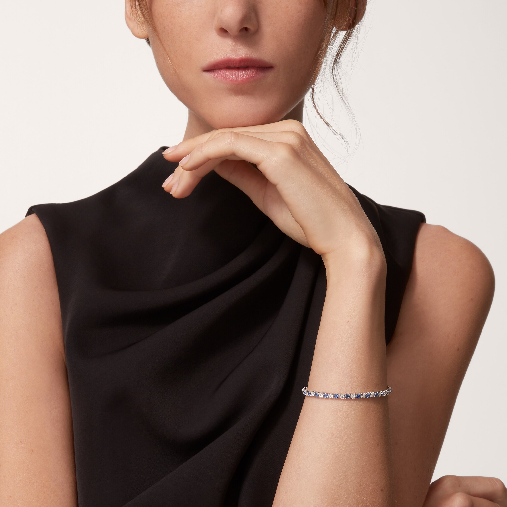 Essential Lines bracelet, brilliant-cut sapphires
