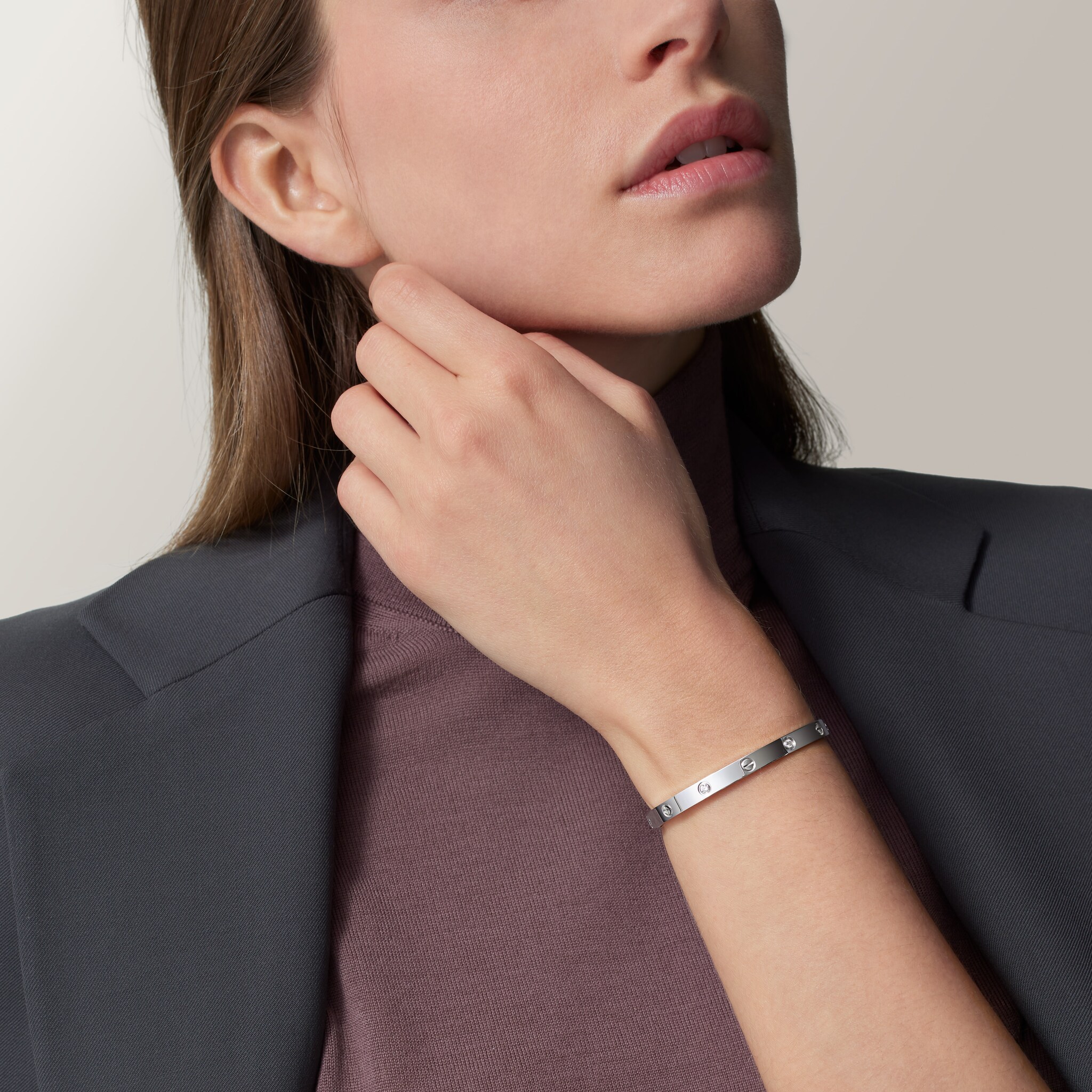 #LOVE# bracelet, medium model, 4 diamonds, image 3