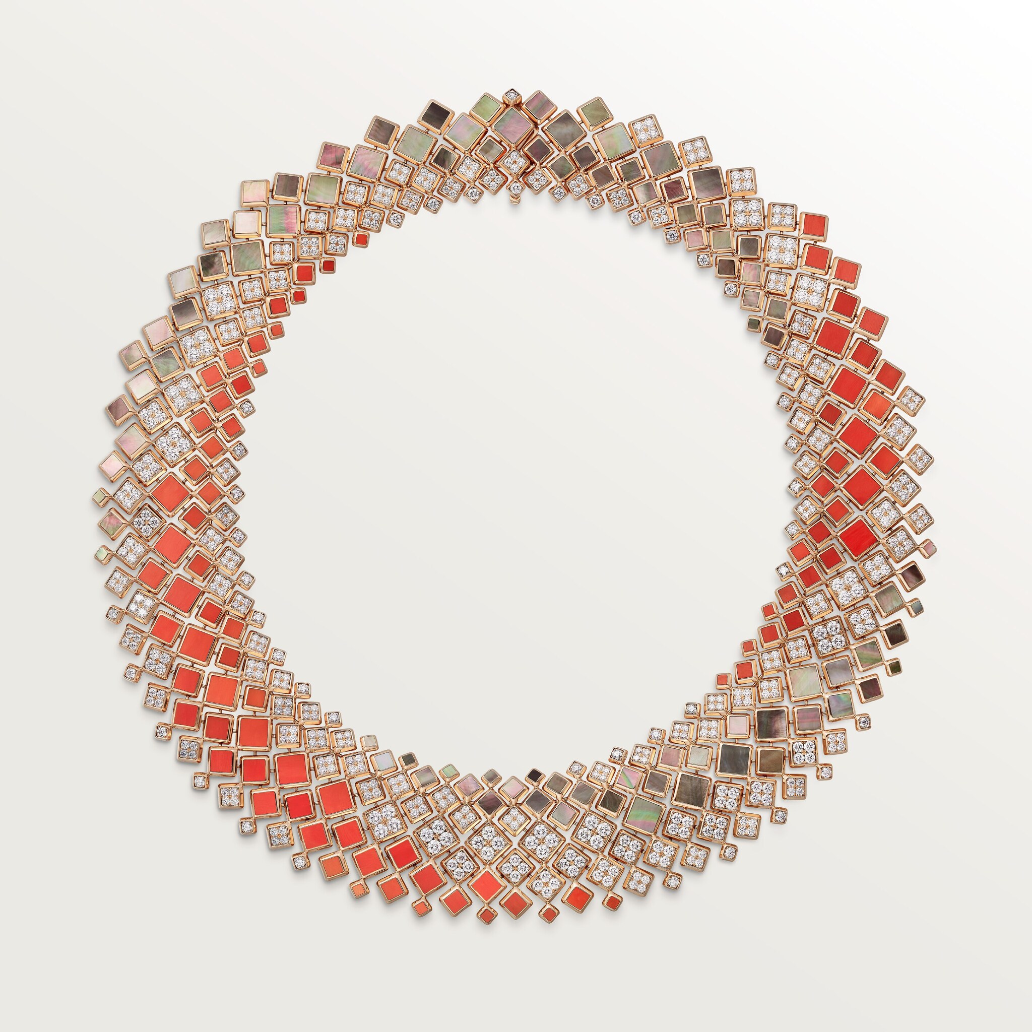 [Sur]naturel necklace, coral, flexible, paved