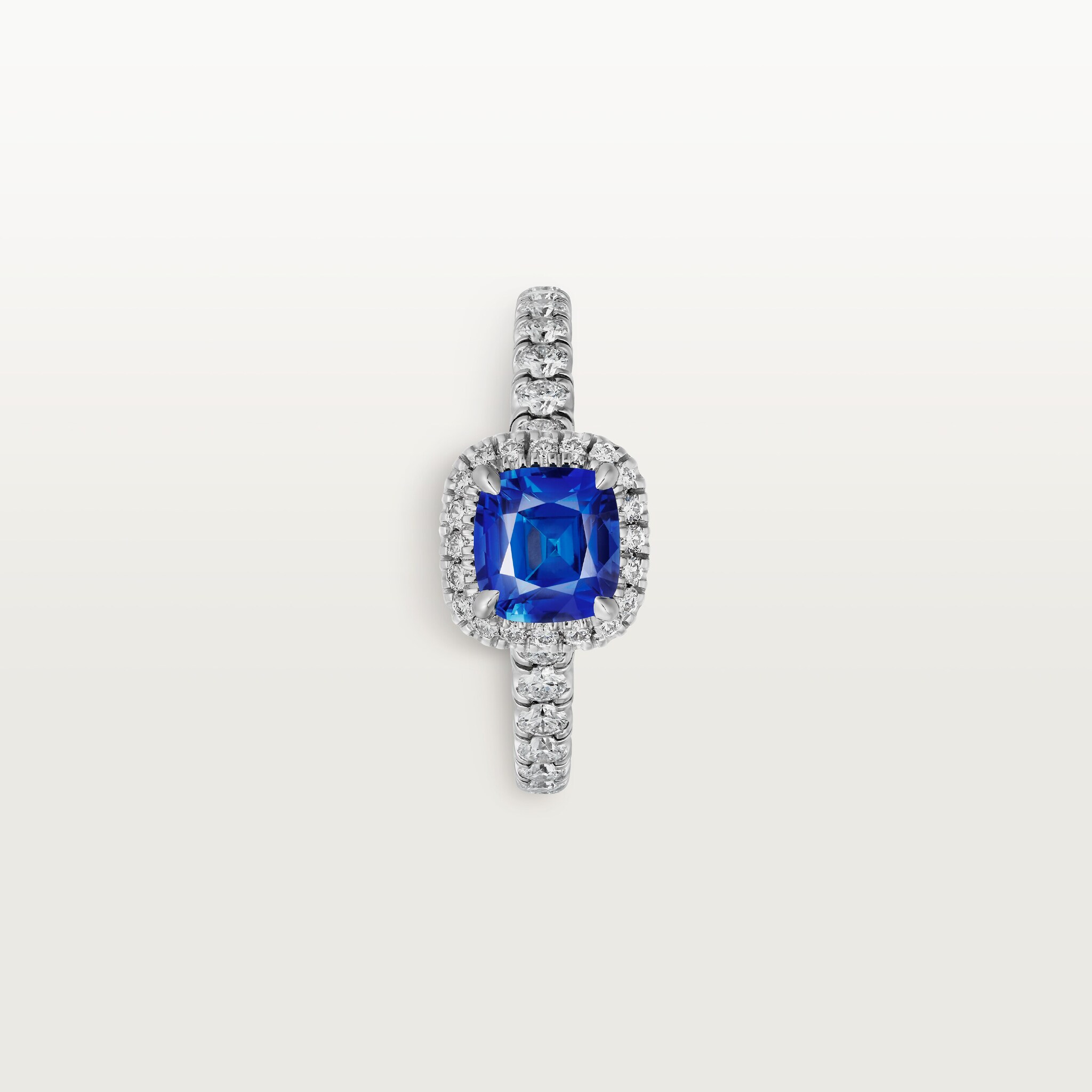 Cartier Destin&eacute;e solitaire, cushion-cut sapphire, paved , image 6
