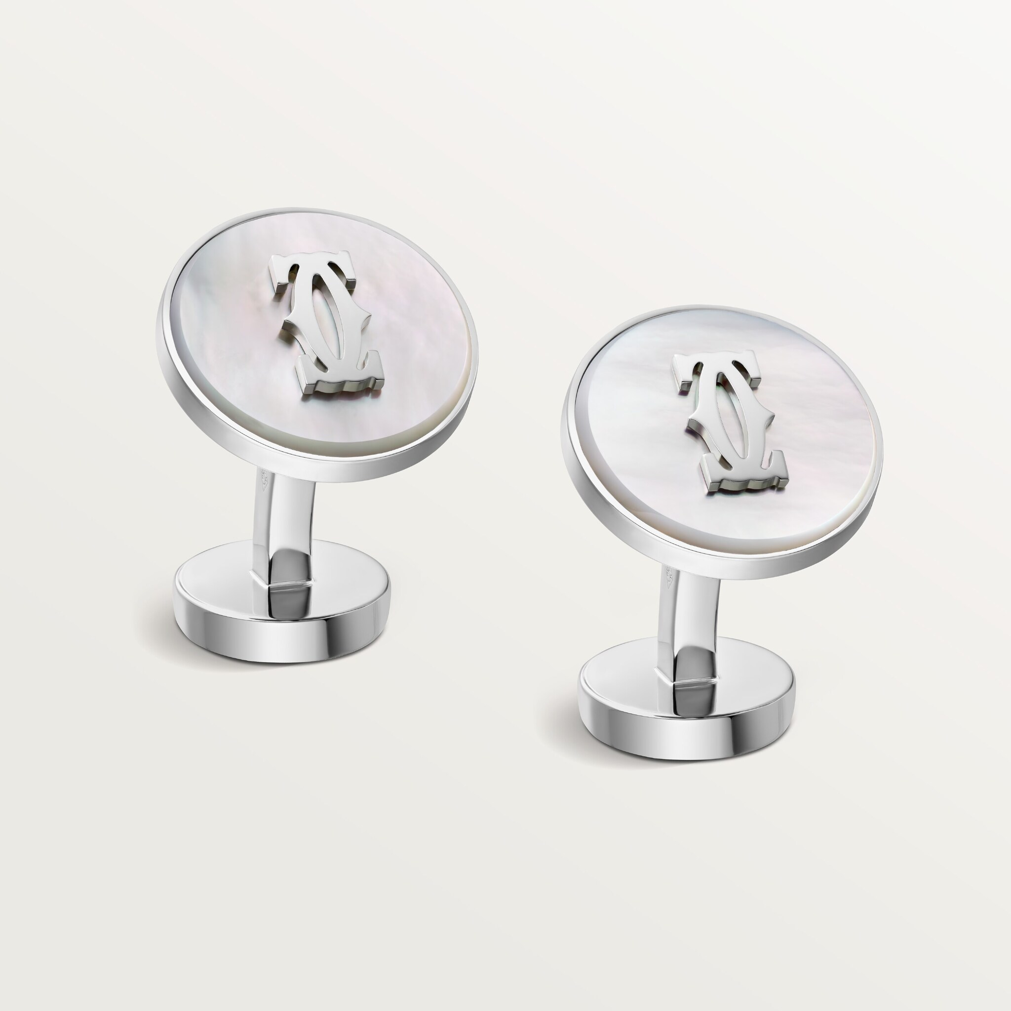 Double C de Cartier cufflinks in mother-of-pearl