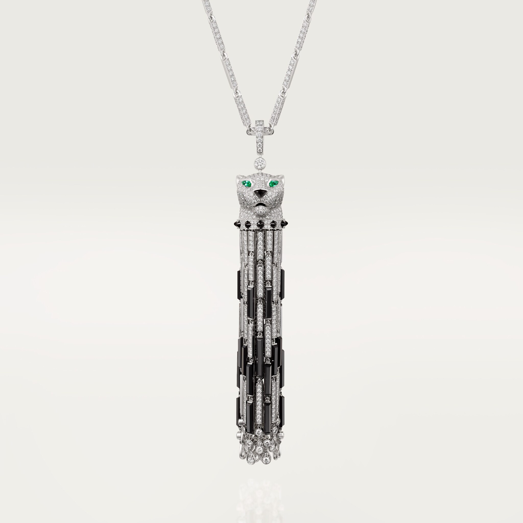 Panth&egrave;re de Cartier long necklace, onyx, multi-wear, large model, paved 