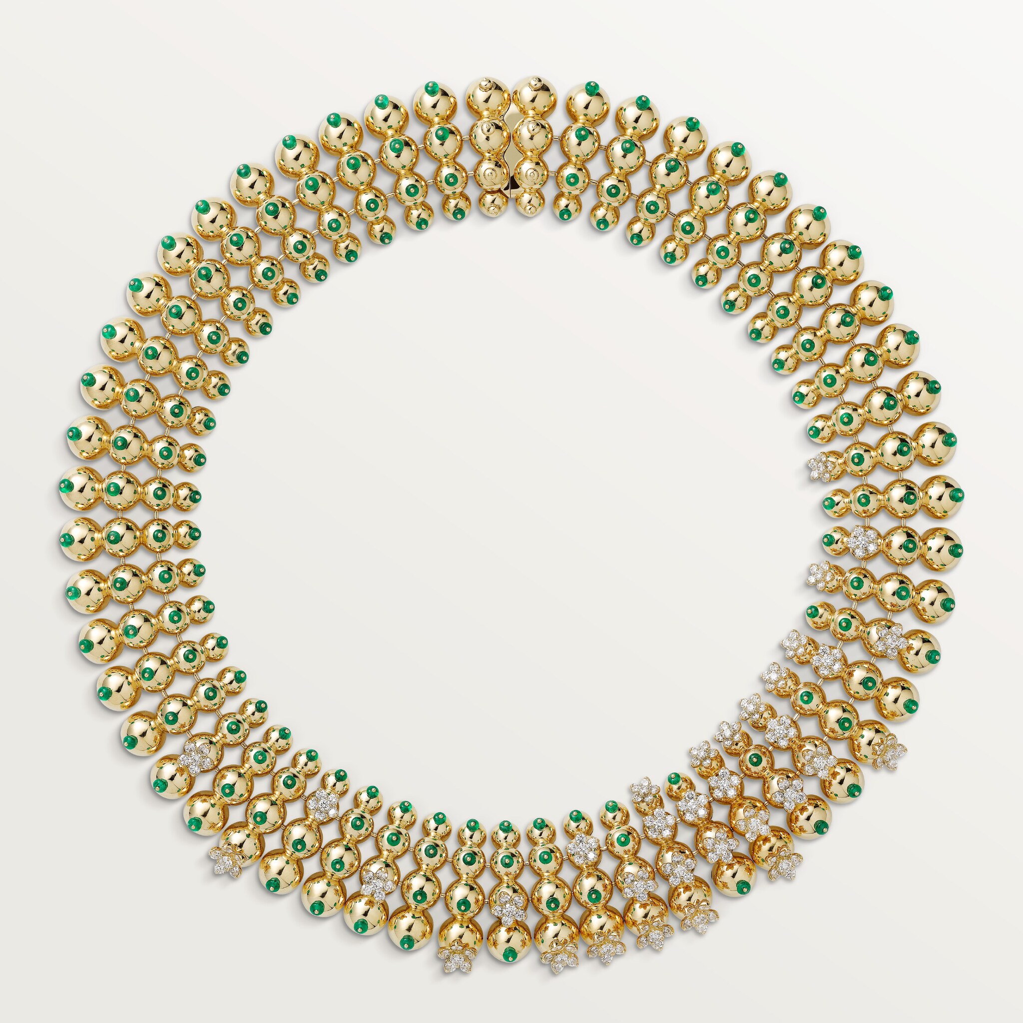 Cactus de Cartier necklace, emerald beads, diamonds