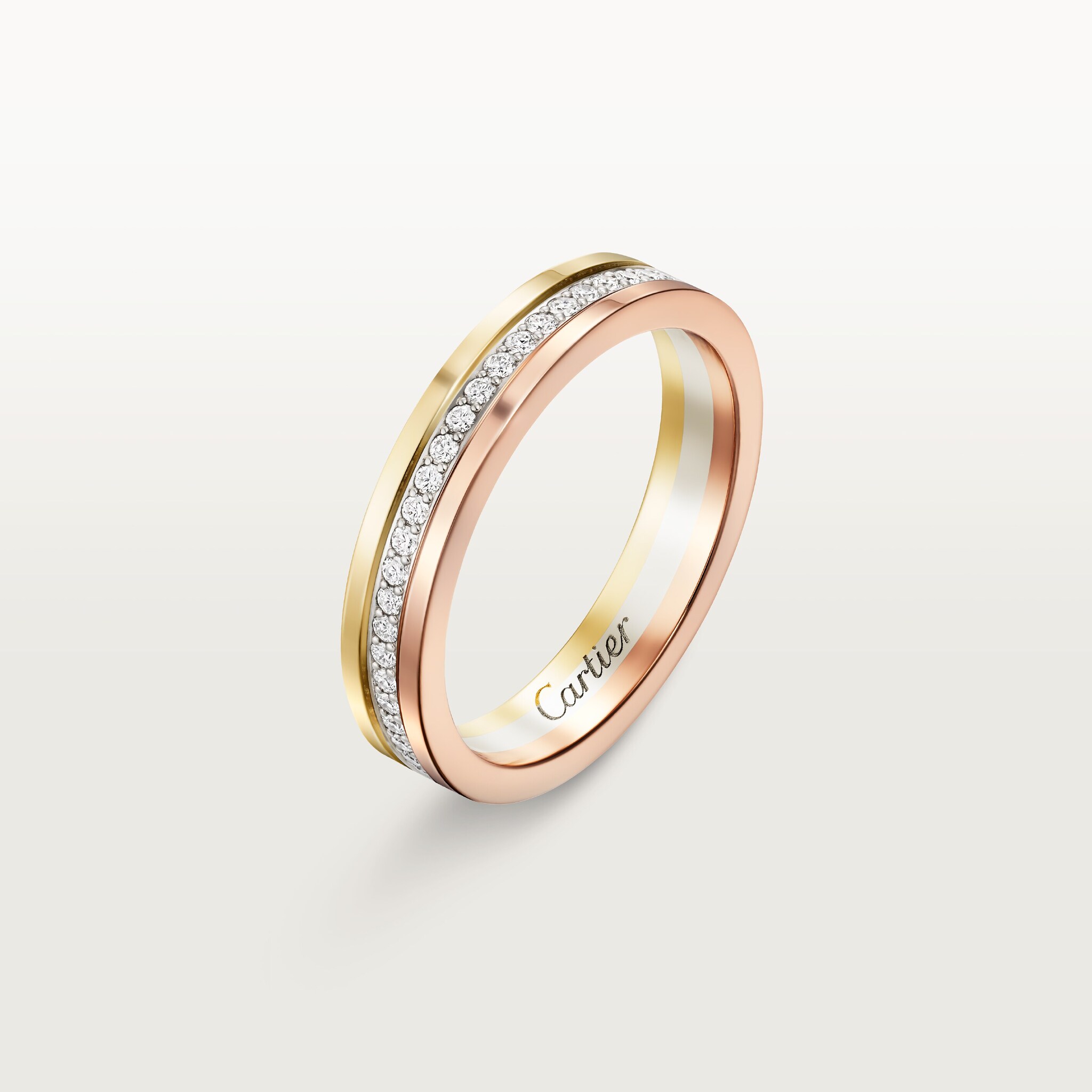 Vendome Louis Cartier wedding band, 3.5 mm width, paved