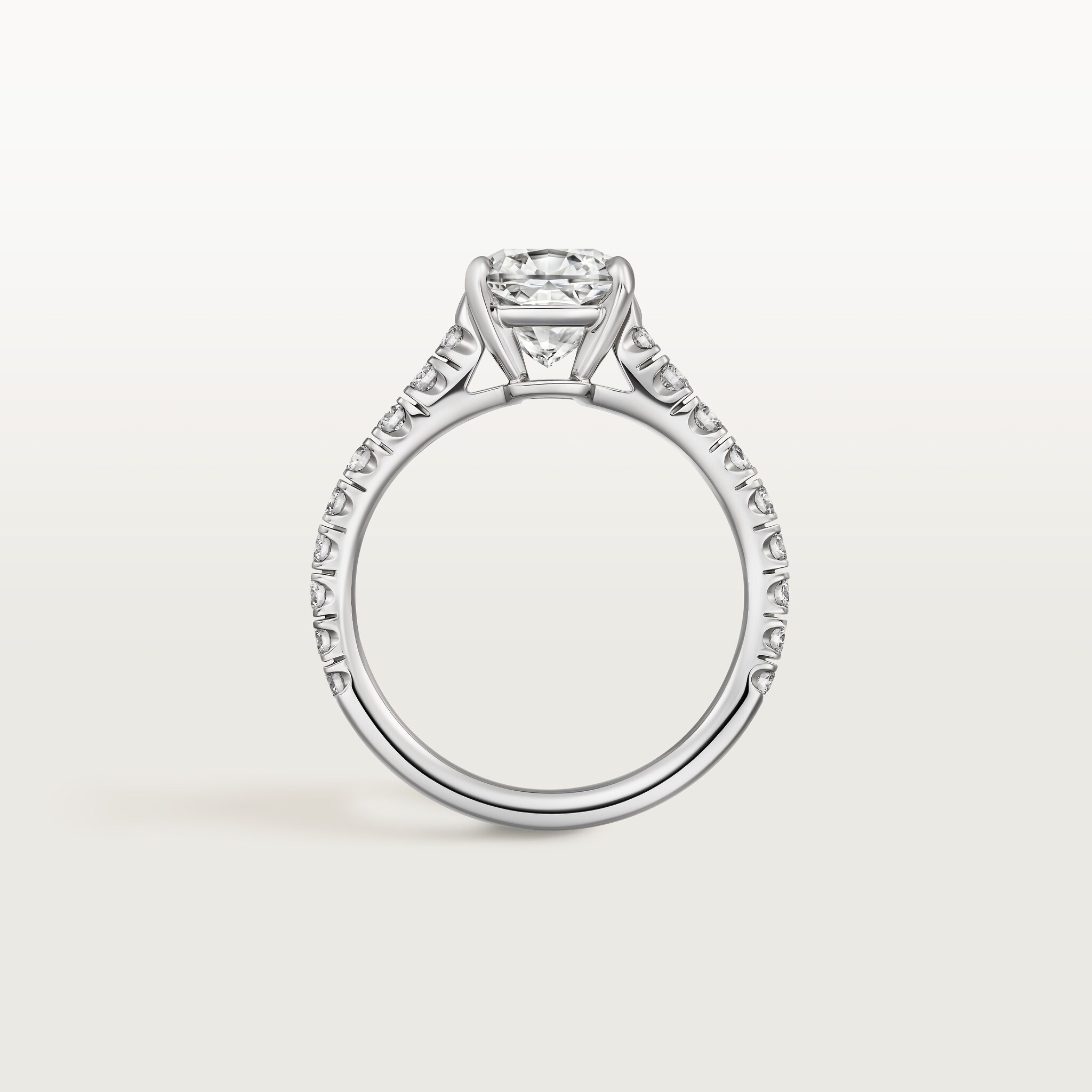 1895 solitaire, cushion-cut diamond, paved 
