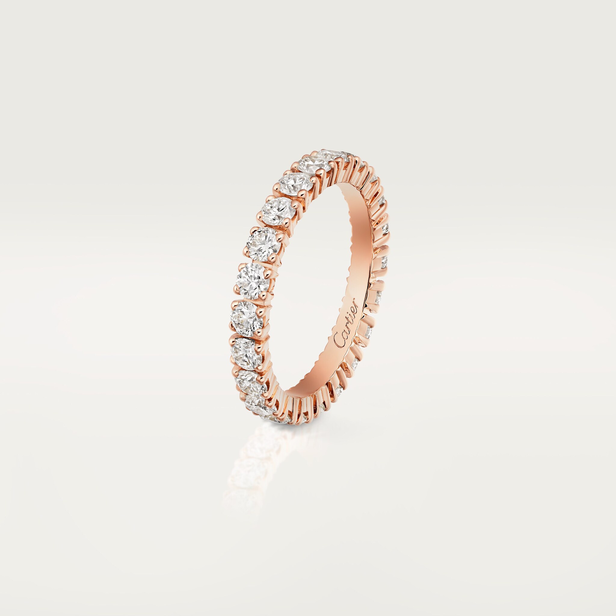 Cartier Destin&eacute;e wedding band, 3.3 mm width, paved 