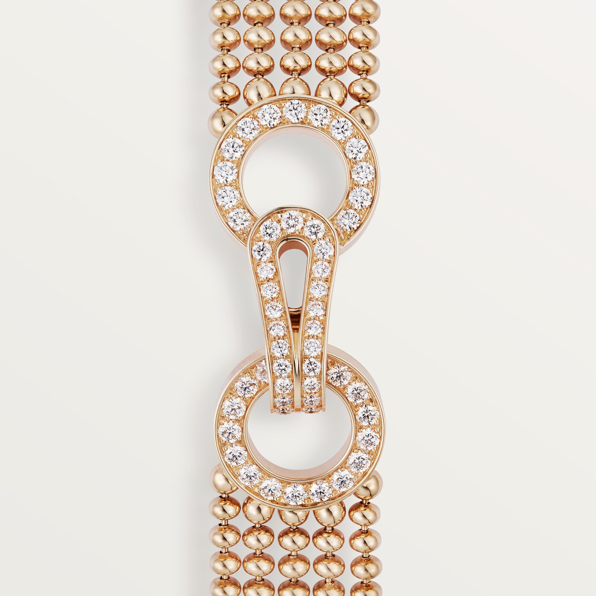 Agrafe bracelet, small model, half-paved