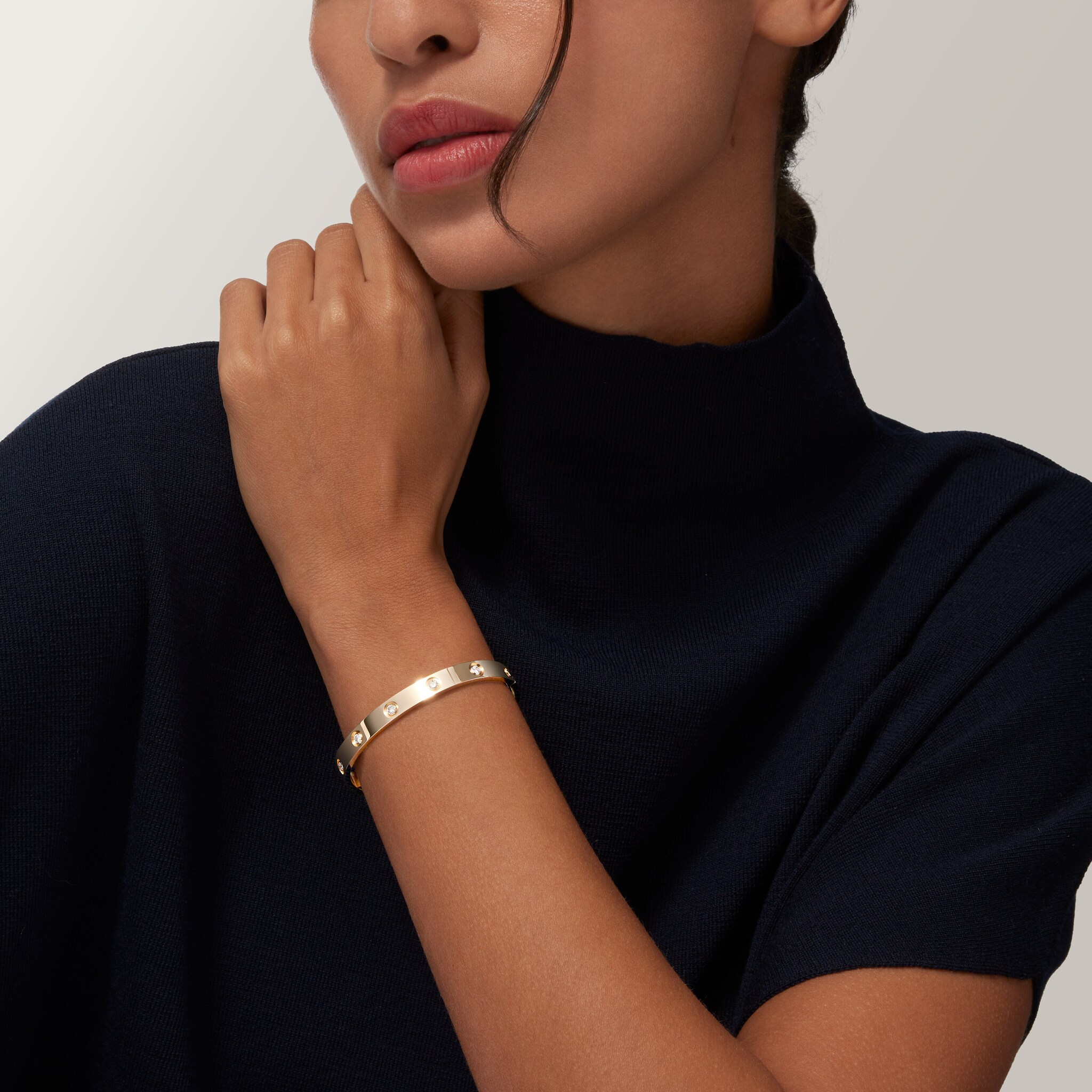 #LOVE# bracelet,single-screw closure, classic model, 10 diamonds