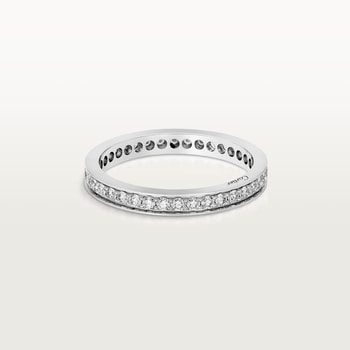 Ballerine wedding band, 2.4 mm width, paved