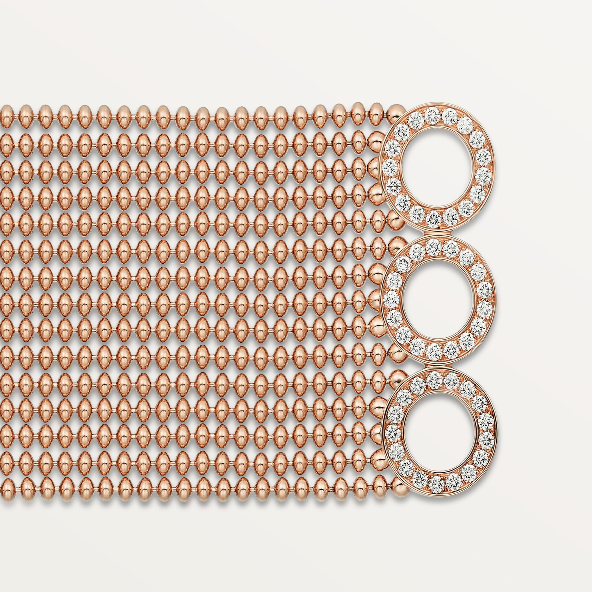 Agrafe bracelet, medium model, half-paved