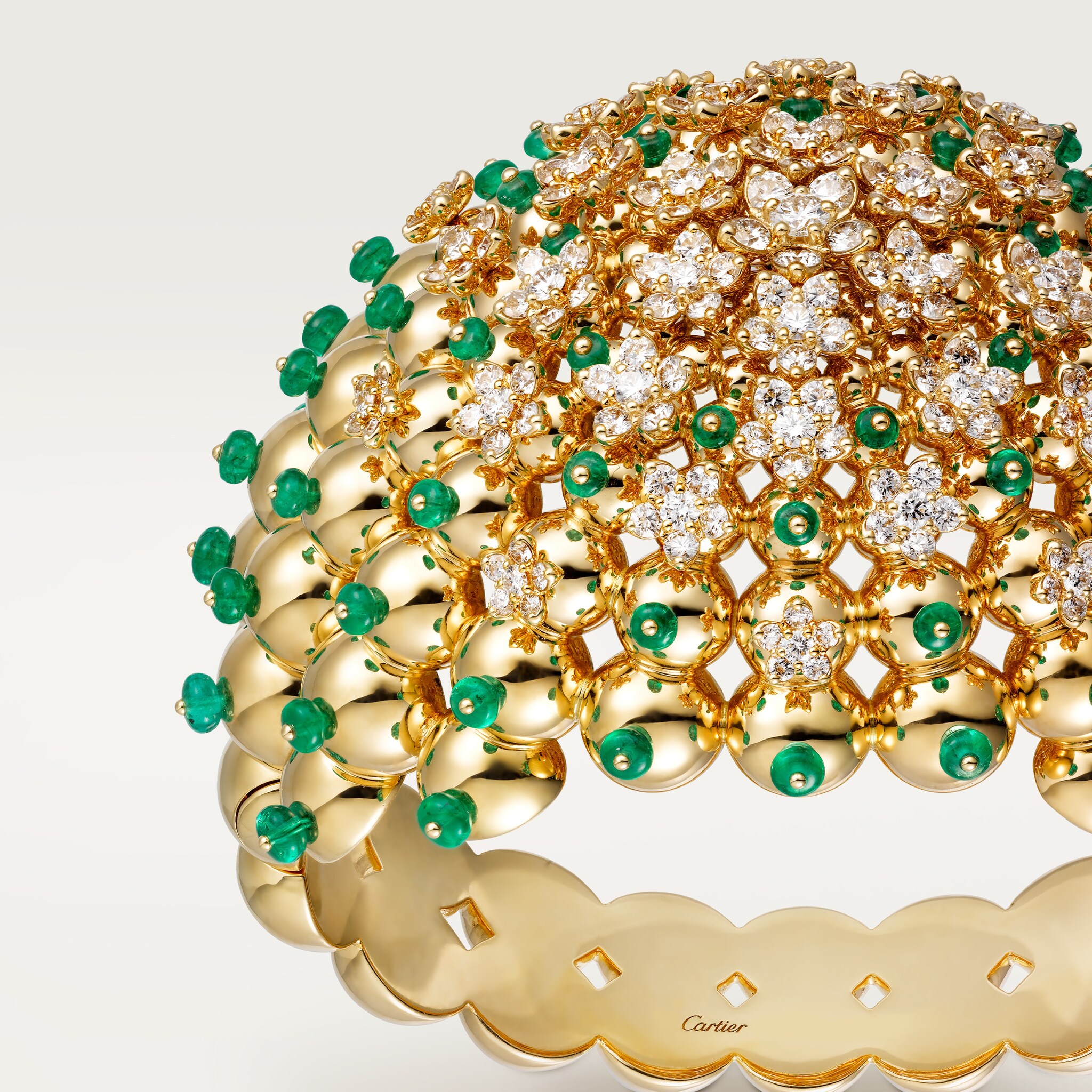 Cactus de Cartier bracelet, emerald beads, diamonds, image 8