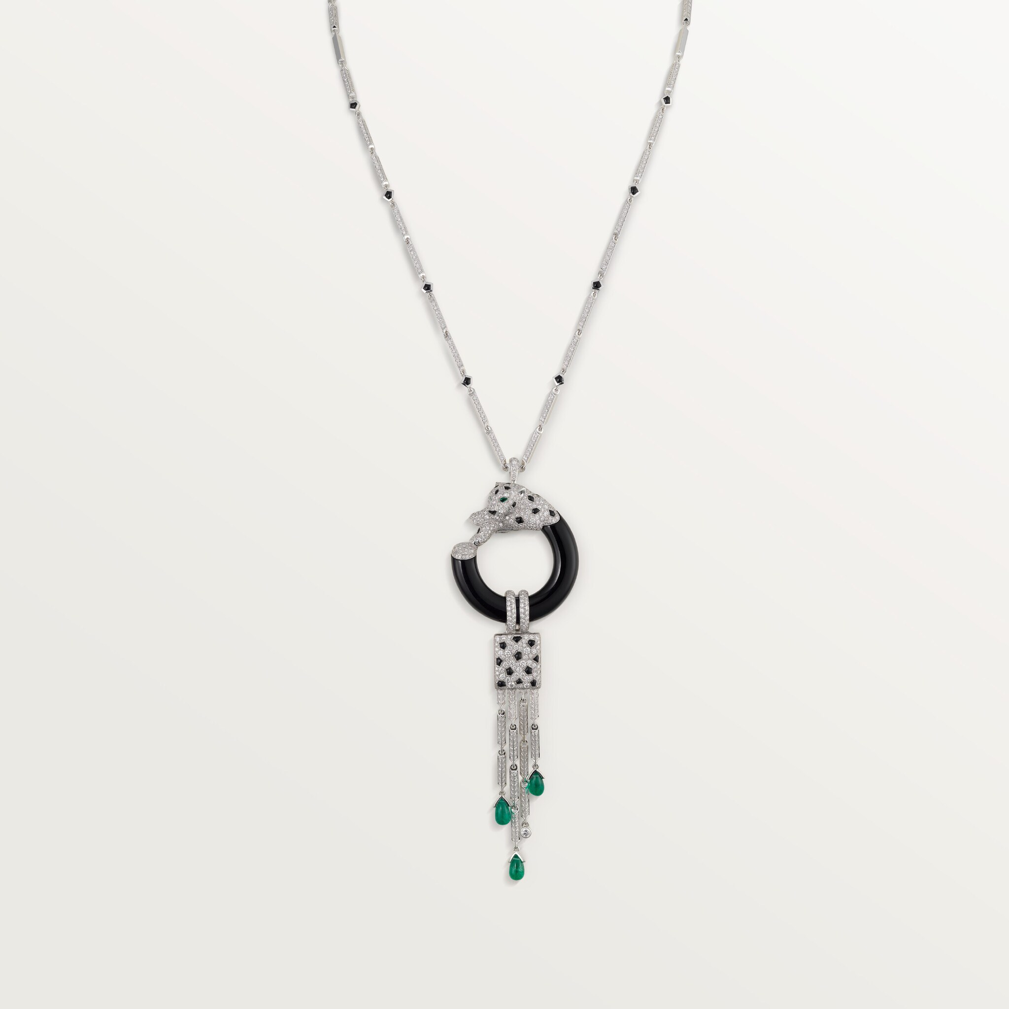 Panth&egrave;re de Cartier necklace, emerald, paved 