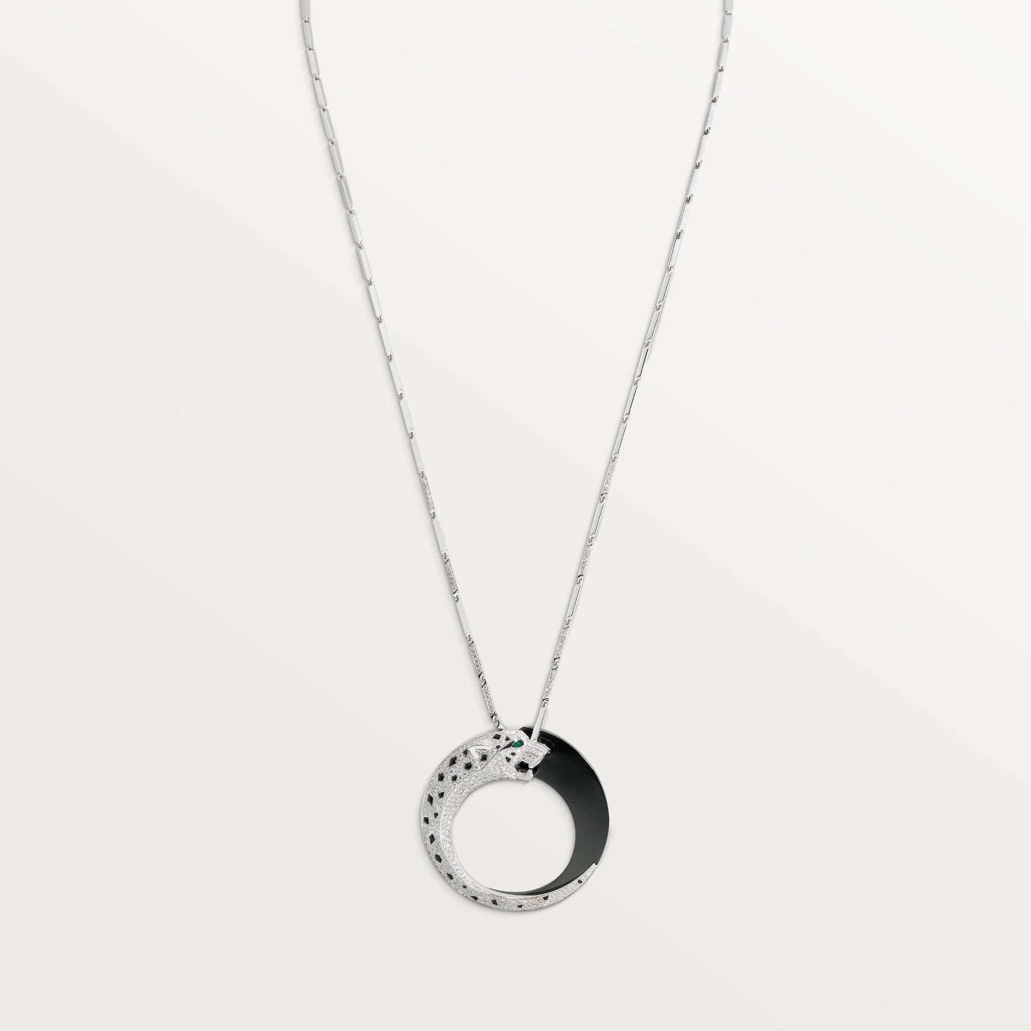 Panth&egrave;re de Cartier necklace, black ceramic, paved 
