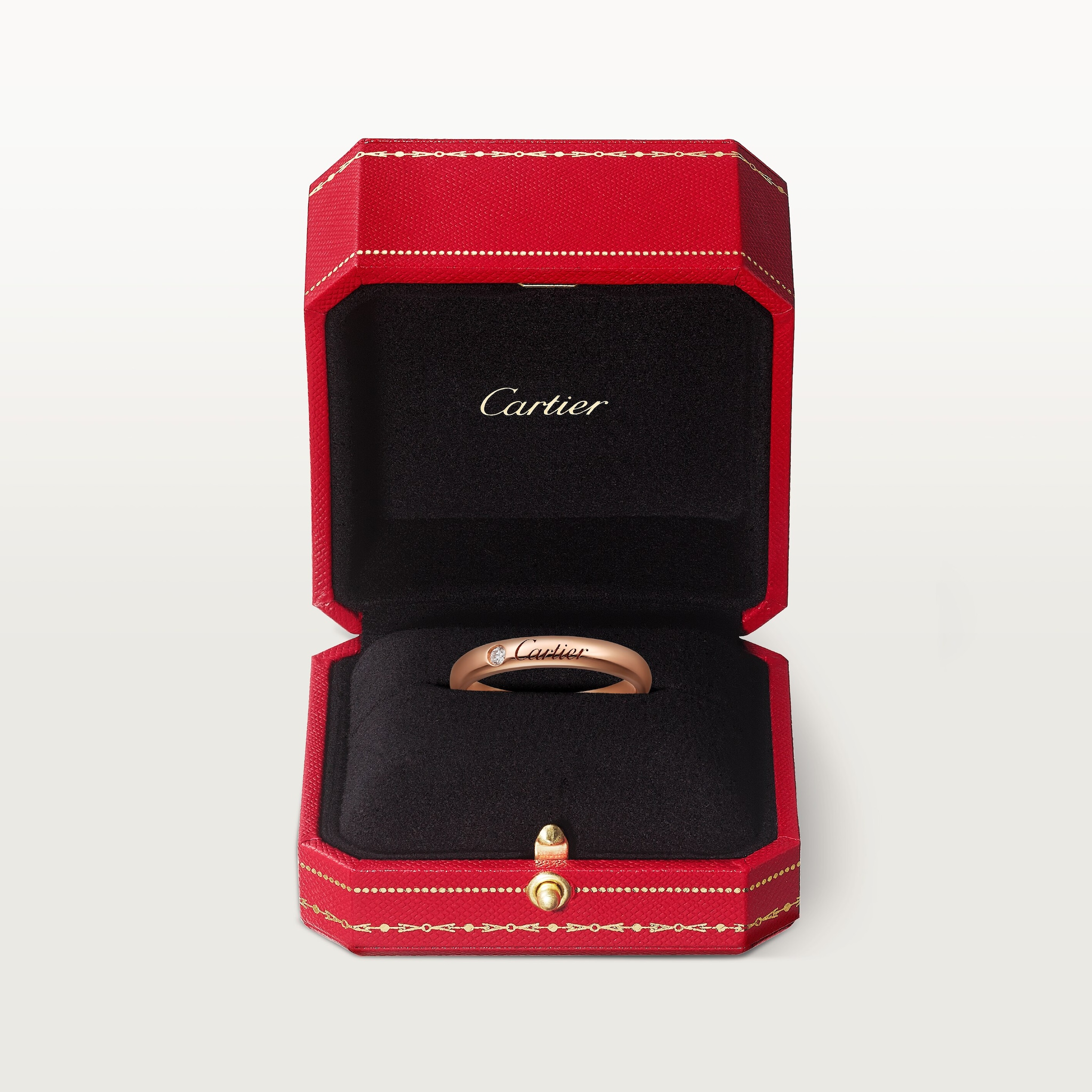 C de Cartier wedding band, 3 mm width, 1 diamond, image 6