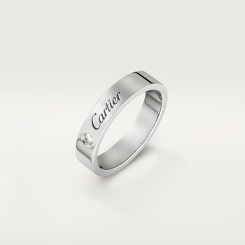 C de Cartier wedding ring, 4 mm width, 1 diamond C de Cartier wedding ring, 4 mm width, 1 diamond