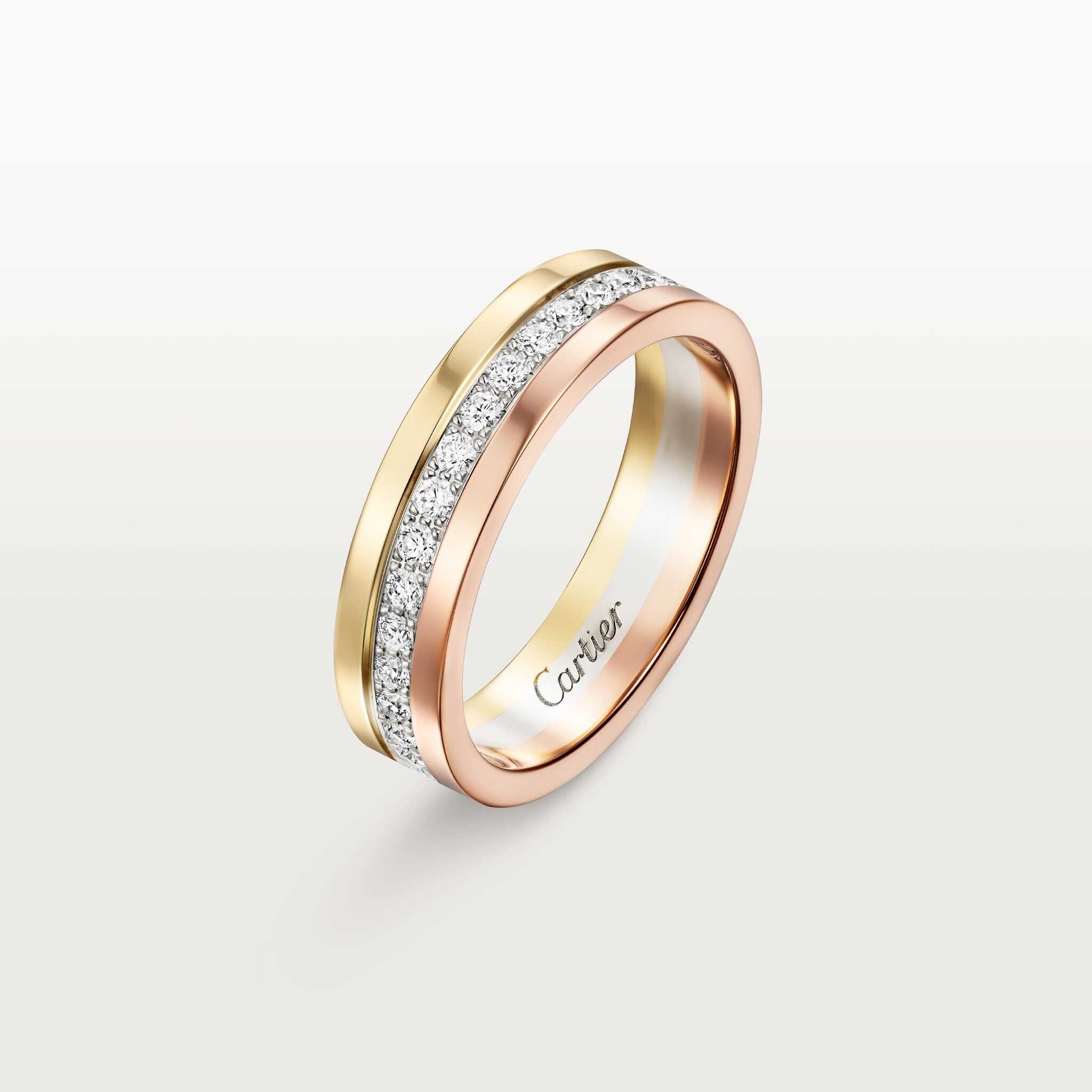 Vendome Louis Cartier wedding band, 4.8 mm width, paved