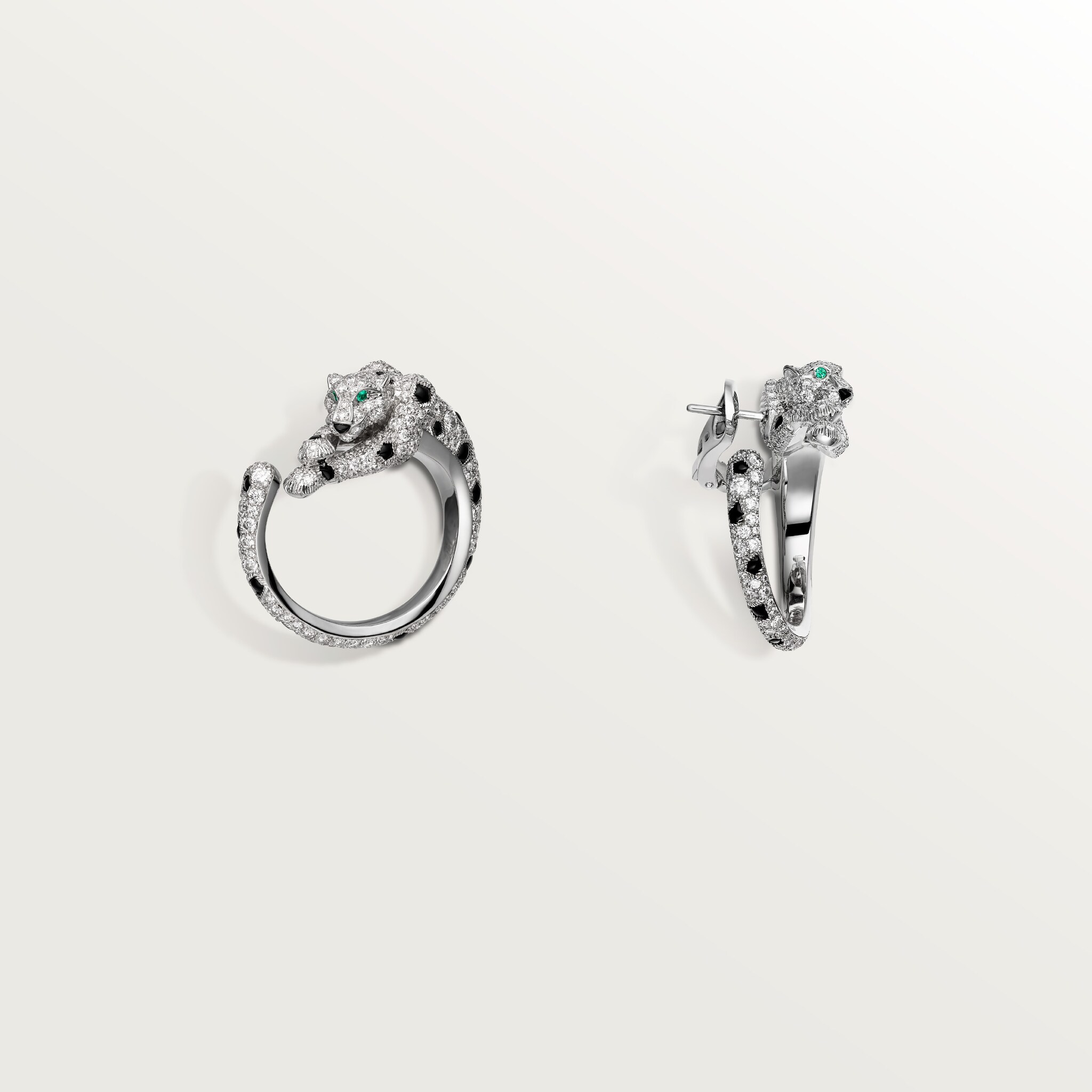 Panth&egrave;re de Cartier hoop earrings, paved