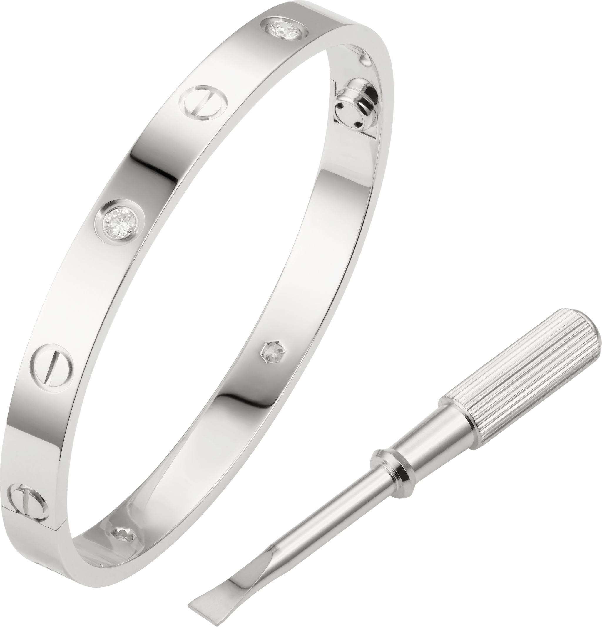 cartier love bracelet 4 diamonds white gold