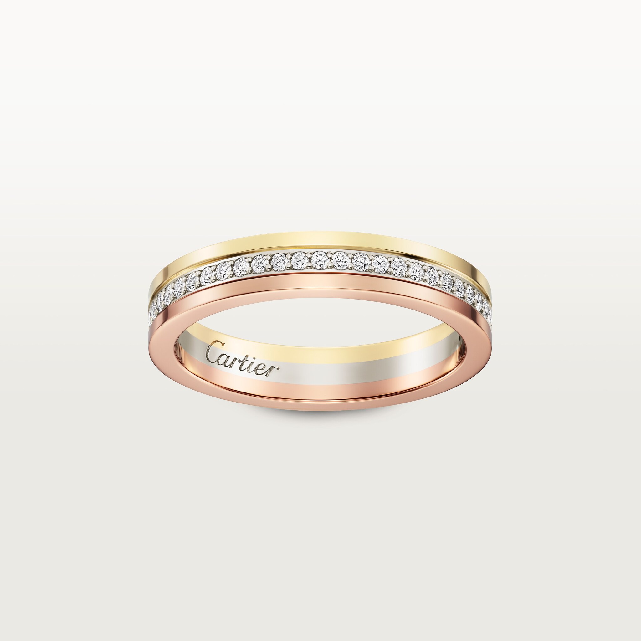 Vendome Louis Cartier wedding band, 3.5 mm width, paved