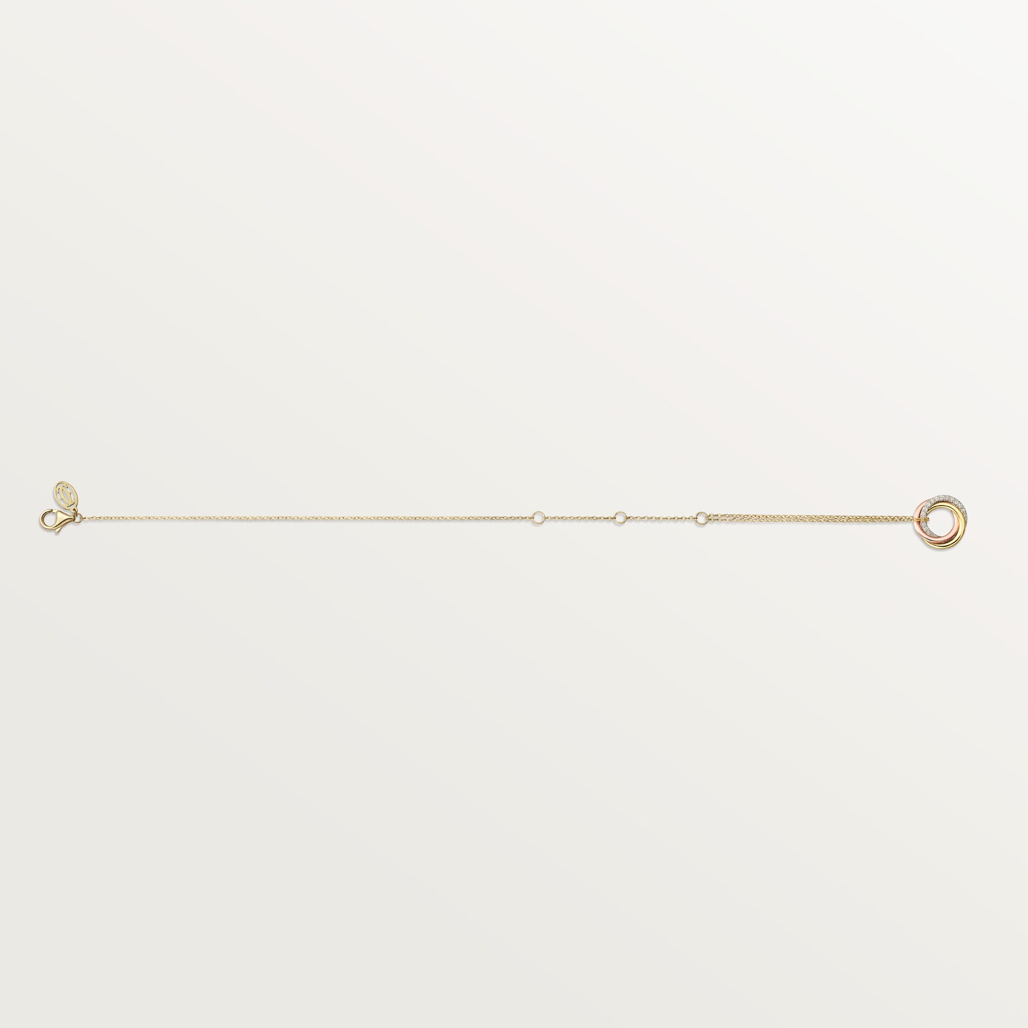 Trinity bracelet, on chain, diamonds