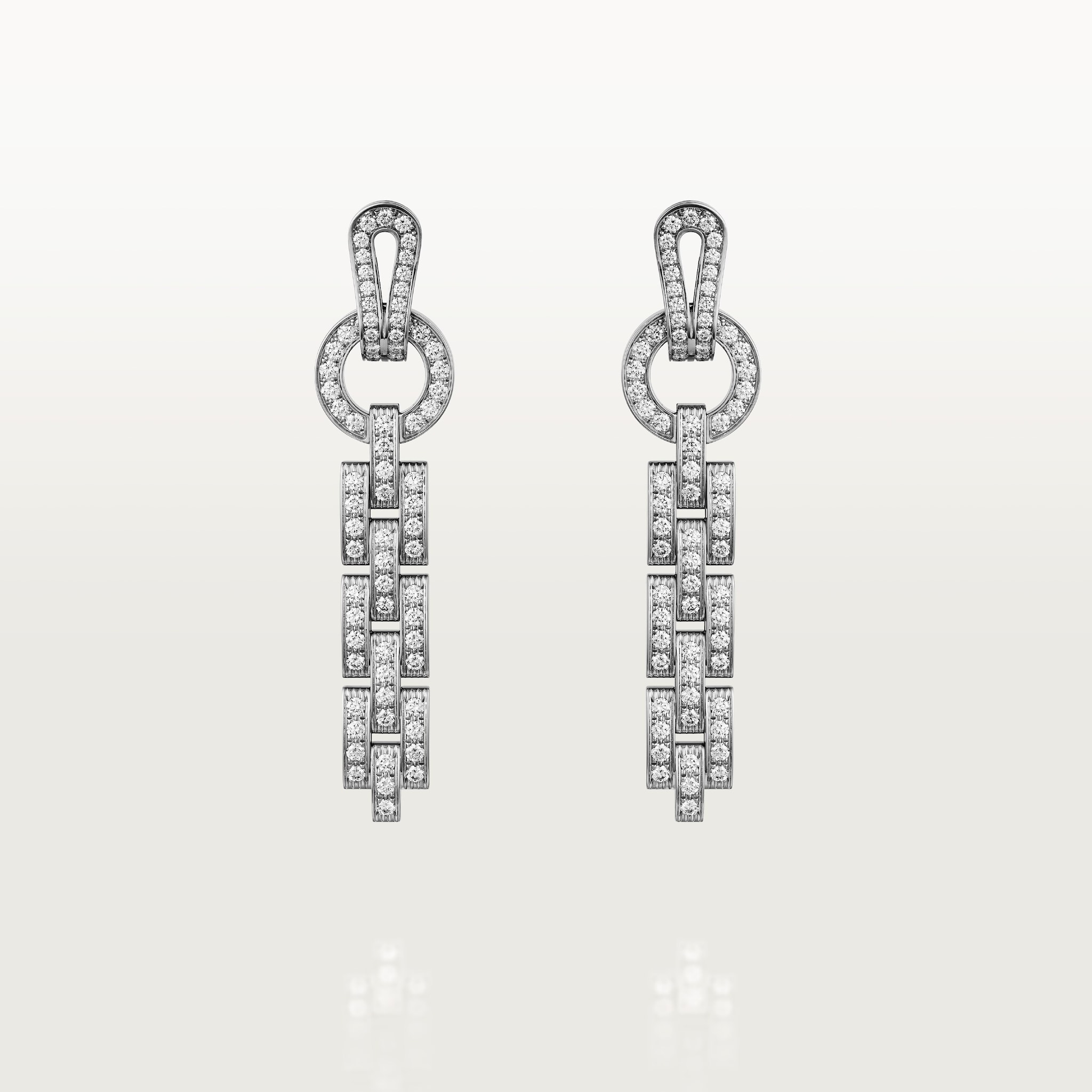 Agrafe earrings, paved
