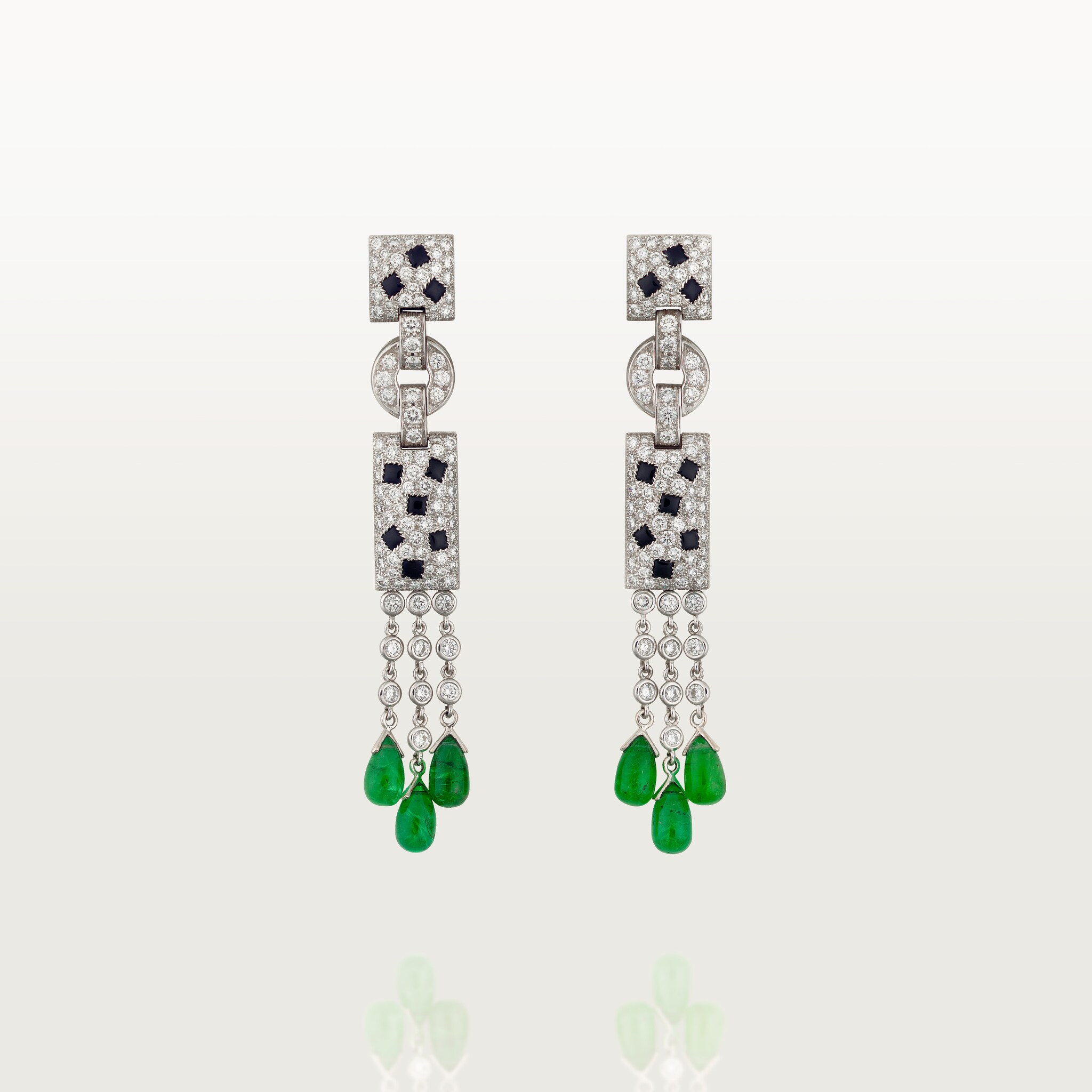 Panth&egrave;re de Cartier earrings, emeralds, paved
