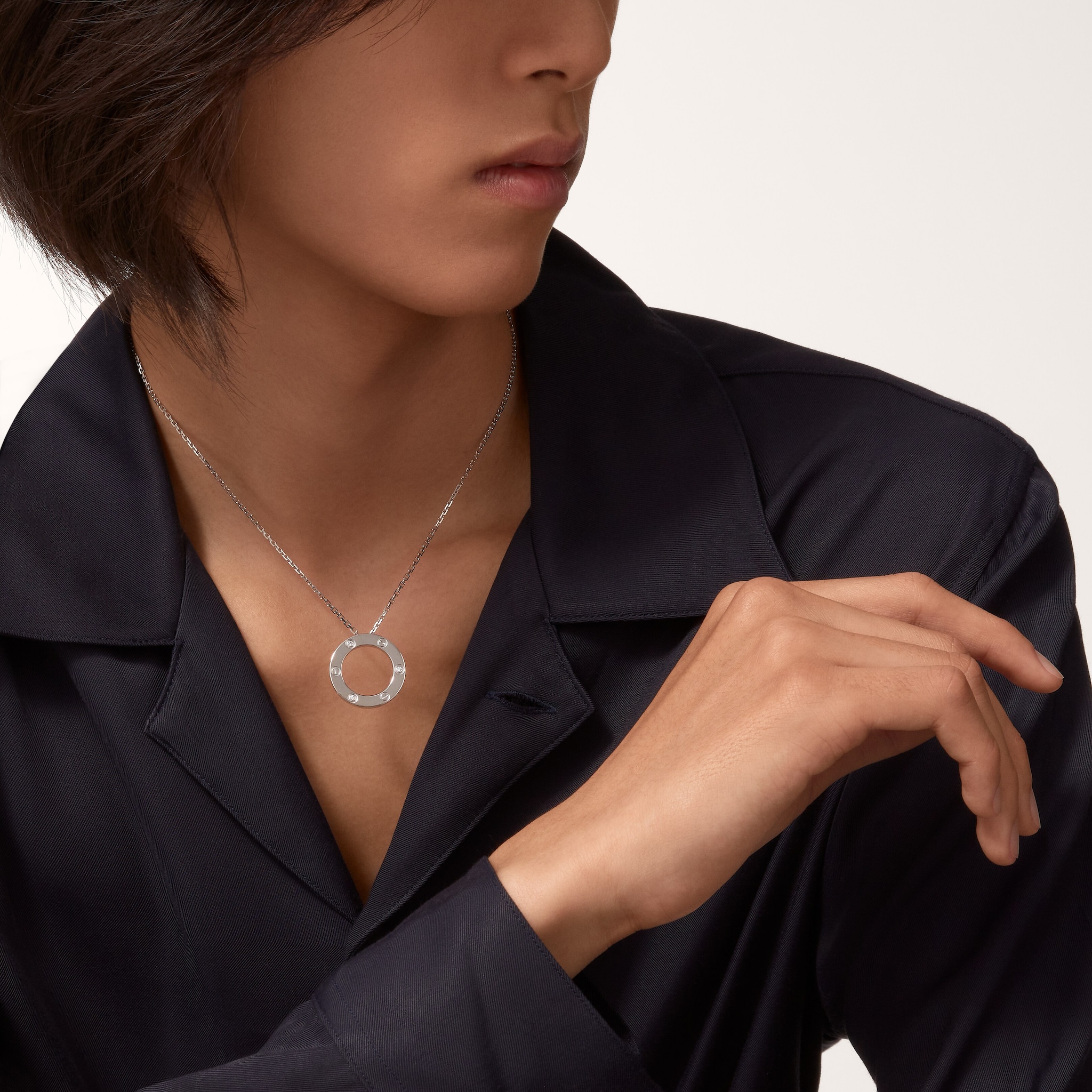 #LOVE# pendant, 3 diamonds