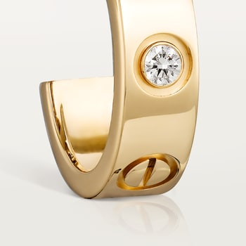 #LOVE# hoop earrings, classic model, 2 diamonds #LOVE# hoop earrings, classic model, 2 diamonds