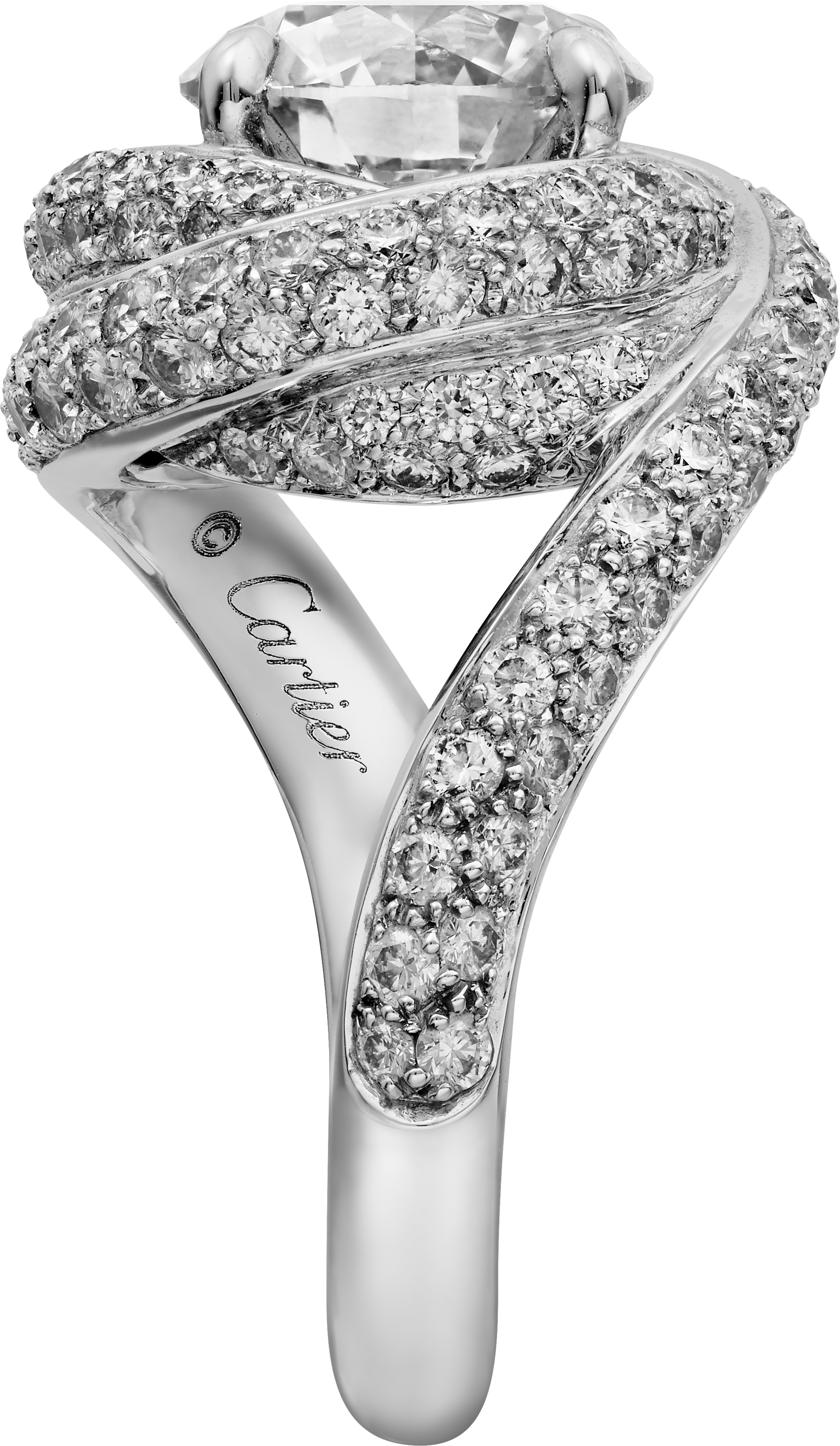 Trinity Ruban solitaire, brilliant-cut diamond, paved , image 5