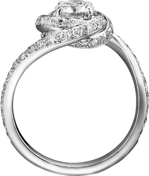 Trinity Ruban solitaire, brilliant-cut diamond, paved  Trinity Ruban solitaire, brilliant-cut diamond, paved