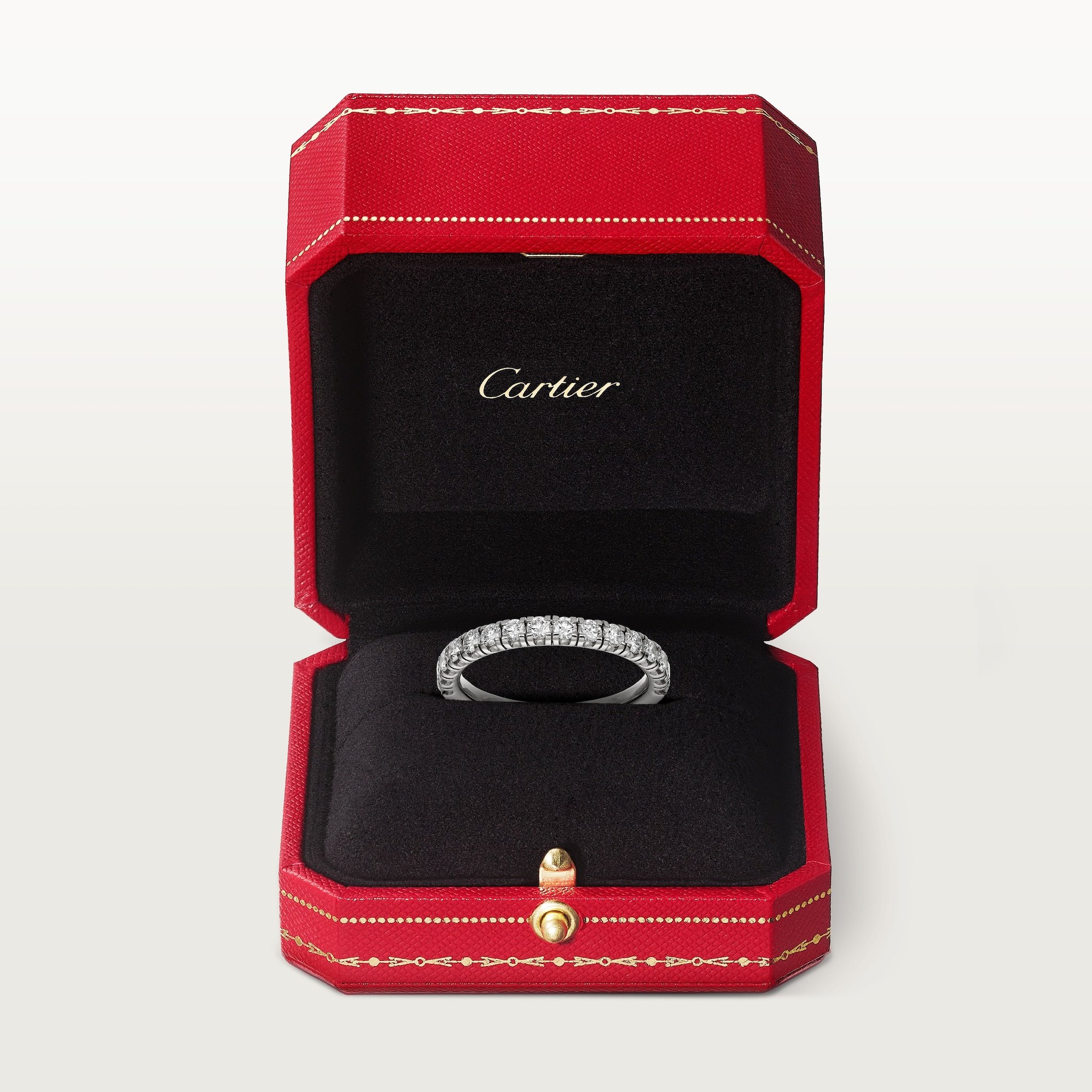 Etincelle de Cartier wedding band, 2 mm width, semi-paved, image 6