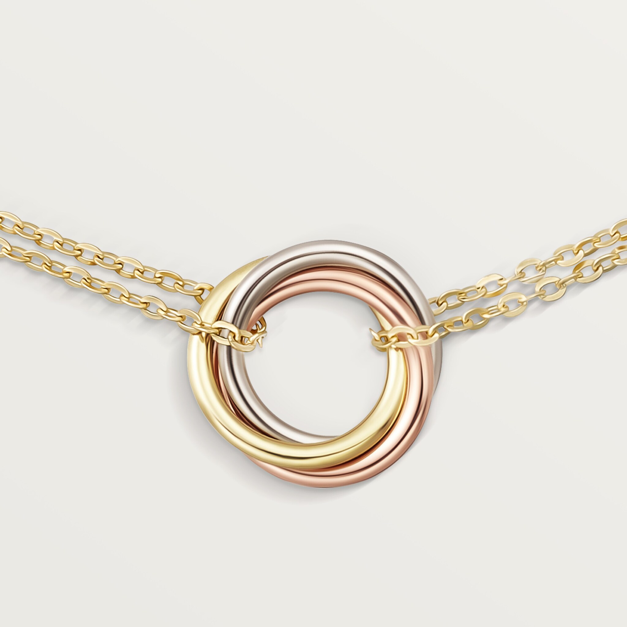 カルティエ　TRINTY BRACELET, CORD トリニティ ブレスレット CRB6016700 - Trinity bracelet - White gold, yellow gold