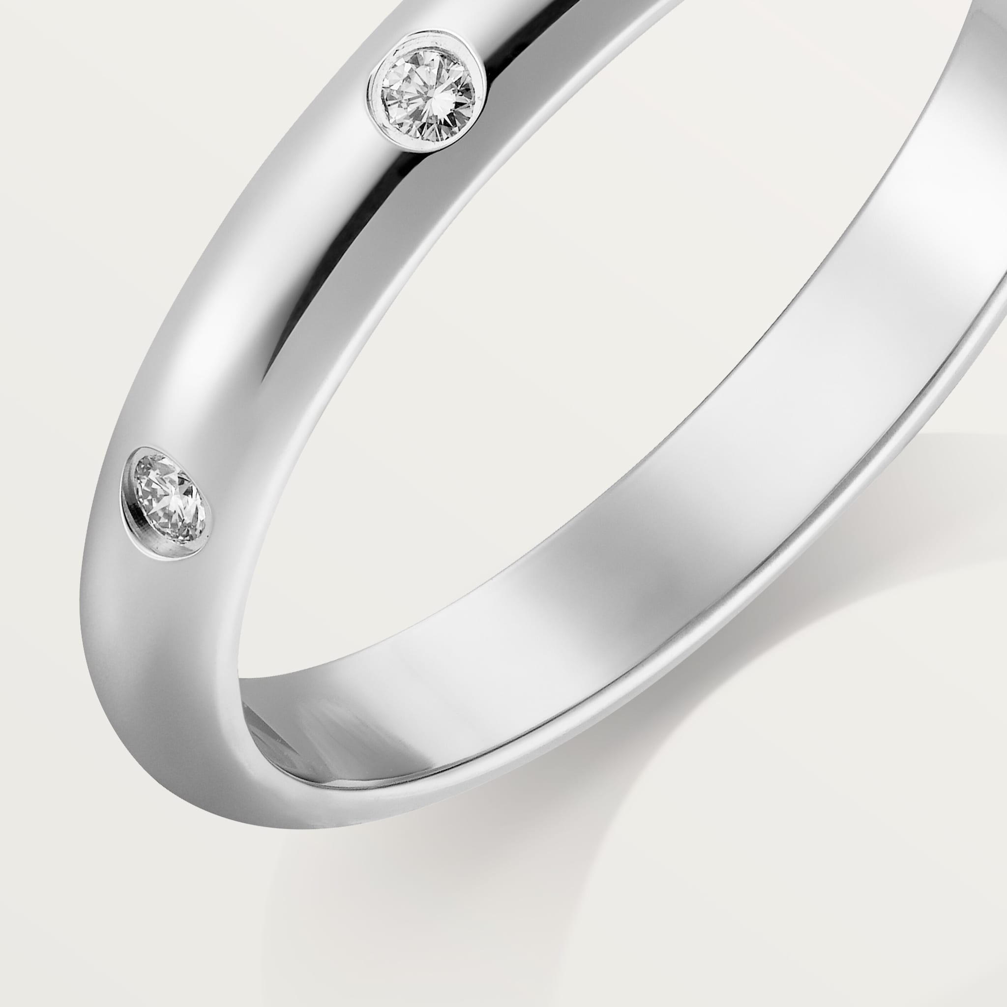 CRB4058300 - 1895 wedding band - Platinum, diamonds - Cartier