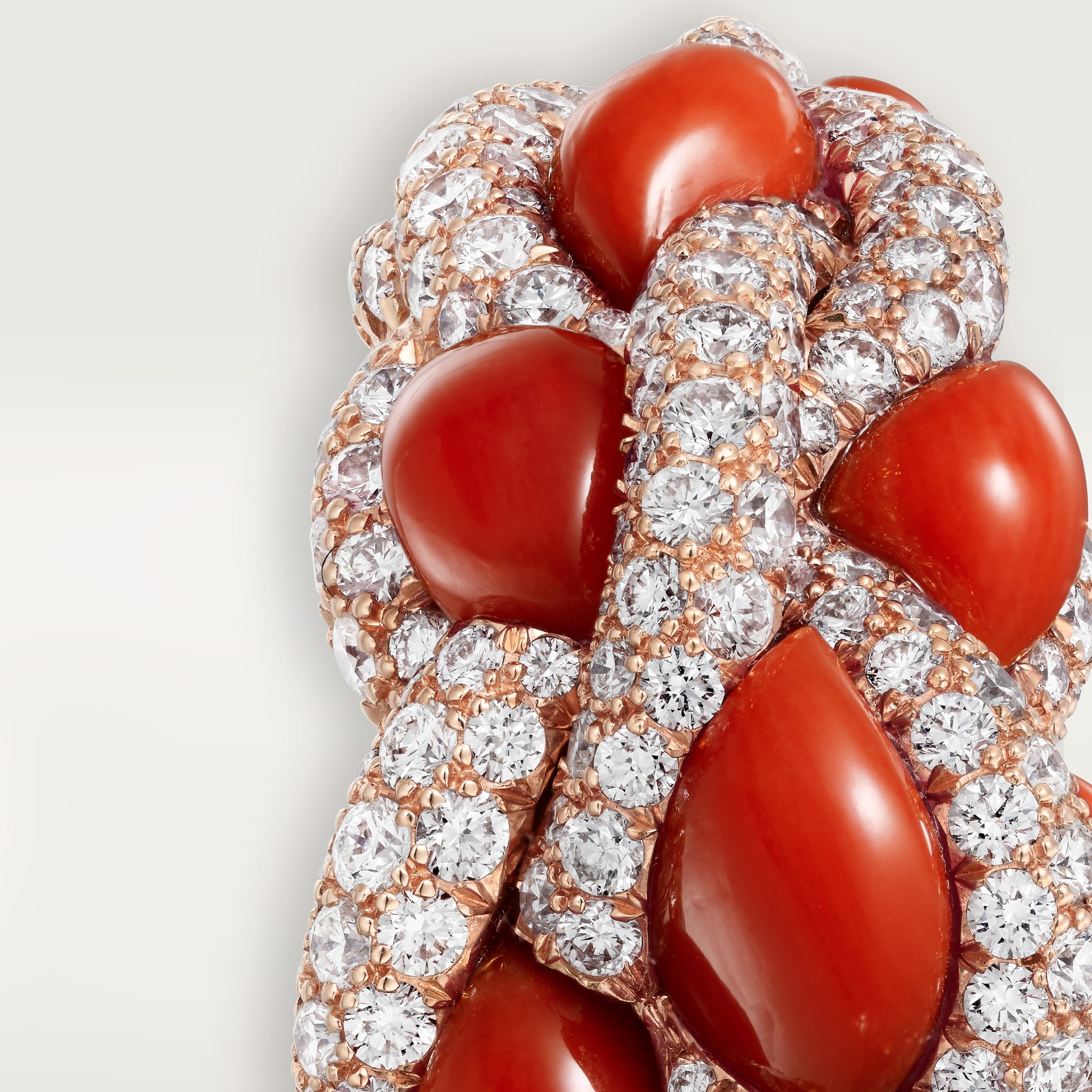Cartier Libre Tressage ring, coral, image 4