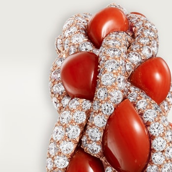 Cartier Libre Tressage ring, coral Cartier Libre Tressage ring, coral