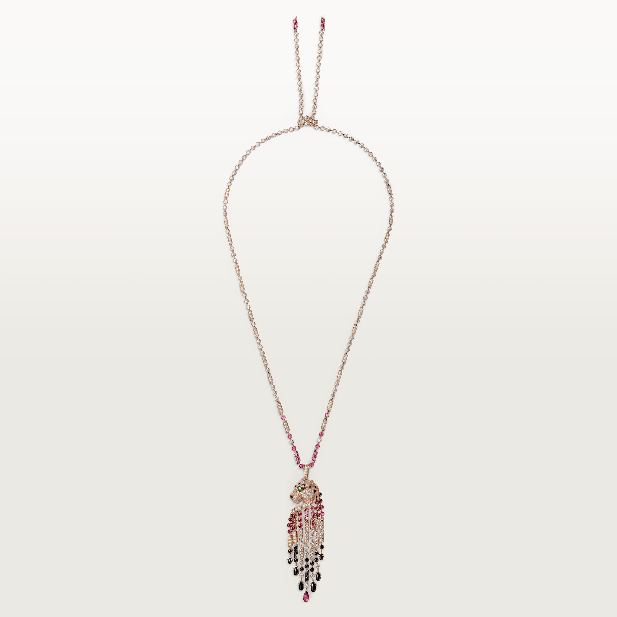 قلادة طويلة "پانتير دو كارتييه"، روبيليت، موديل الحجم الكبير، مرصوفة 