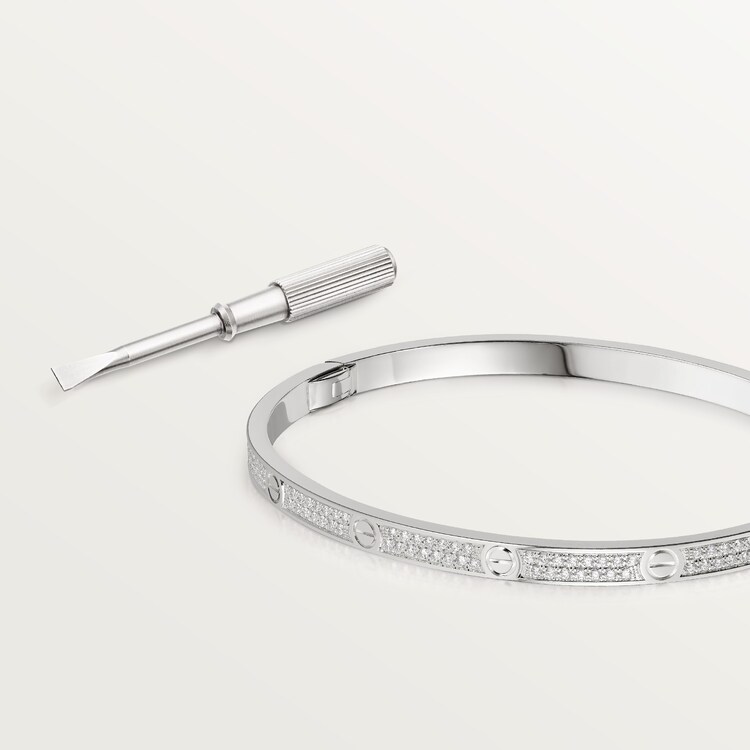 CRN6710817 LOVE bracelet small model pave White gold diamonds Cartier