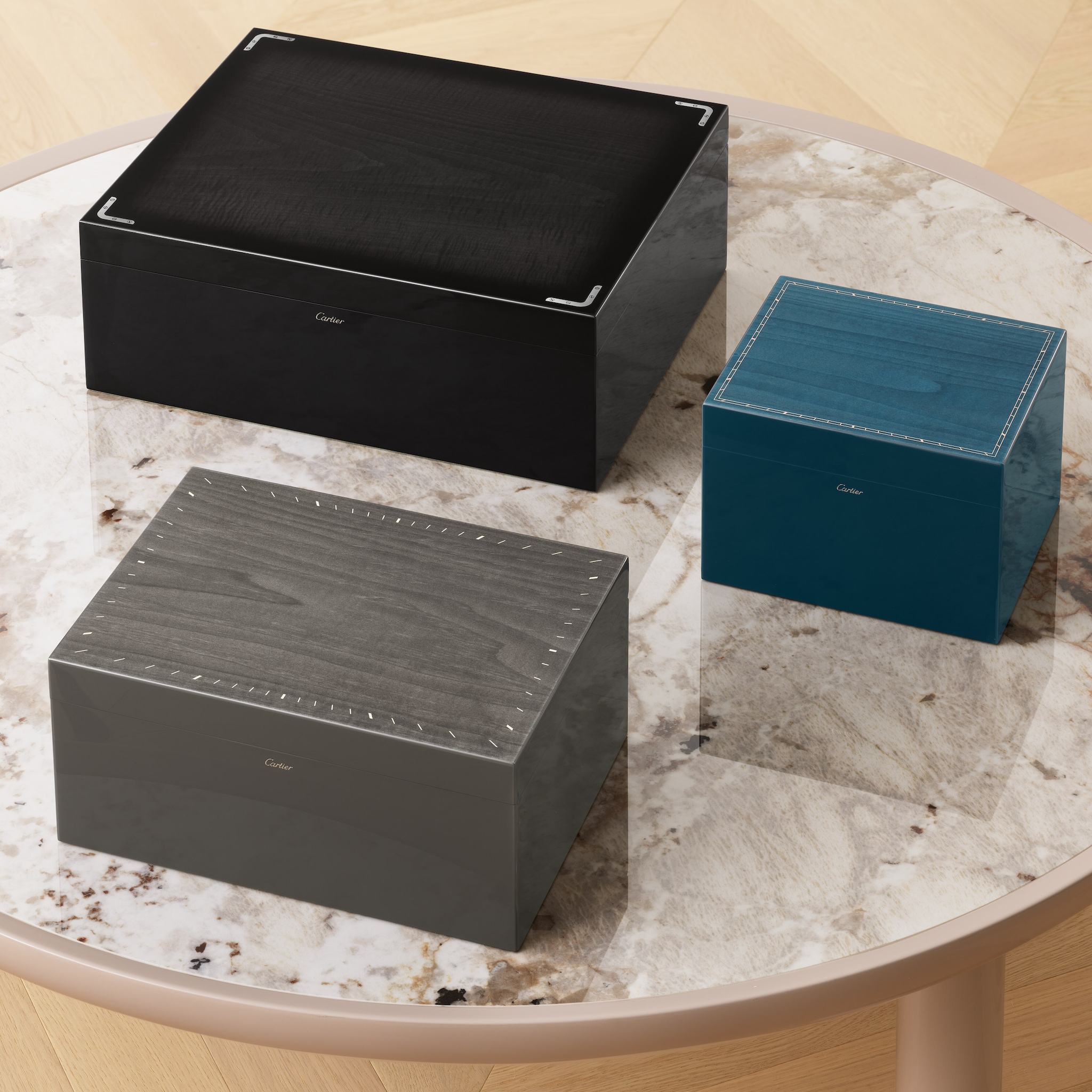 Santos de Cartier six watch and cufflink box