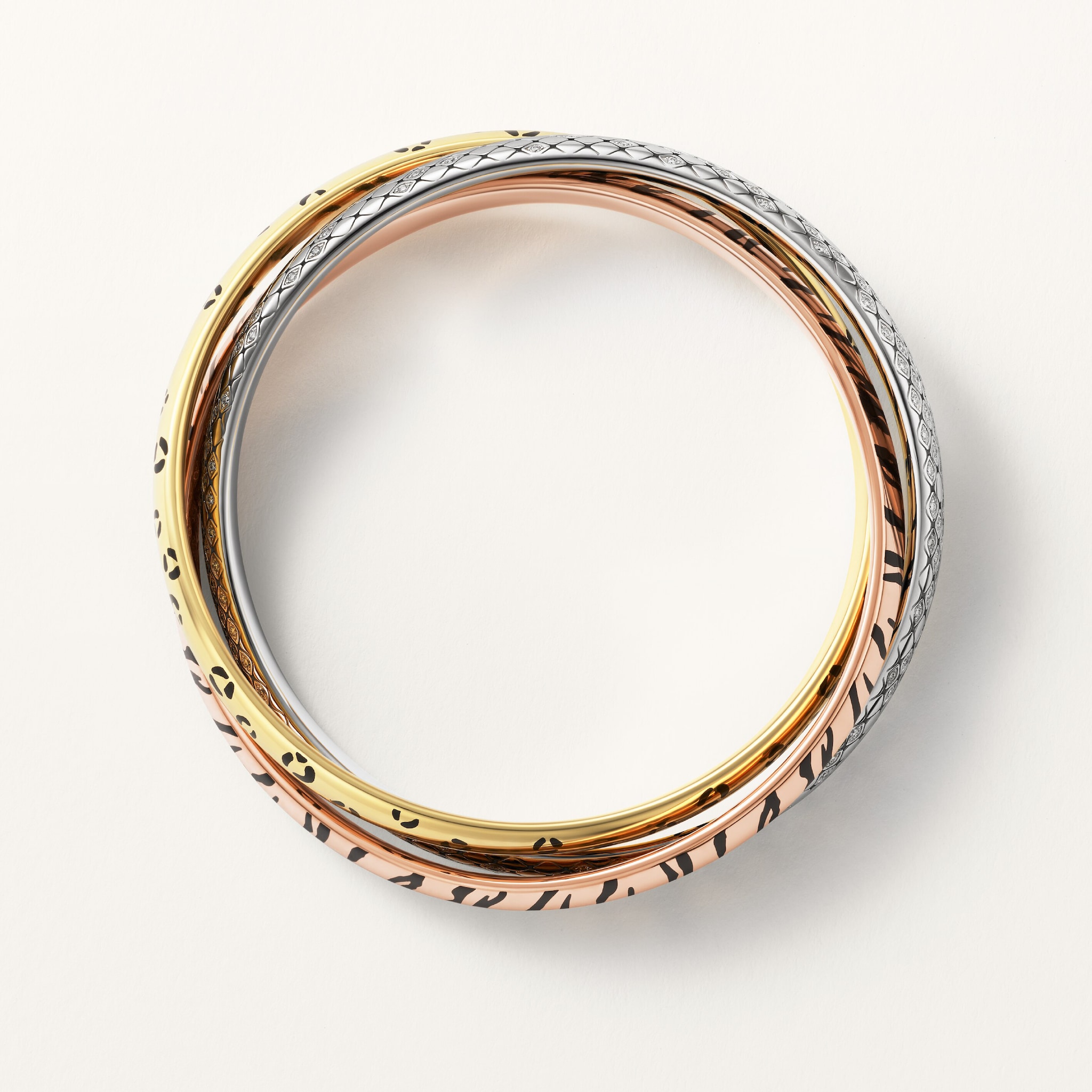 Trinity bracelet, lacquer, diamonds, image 5