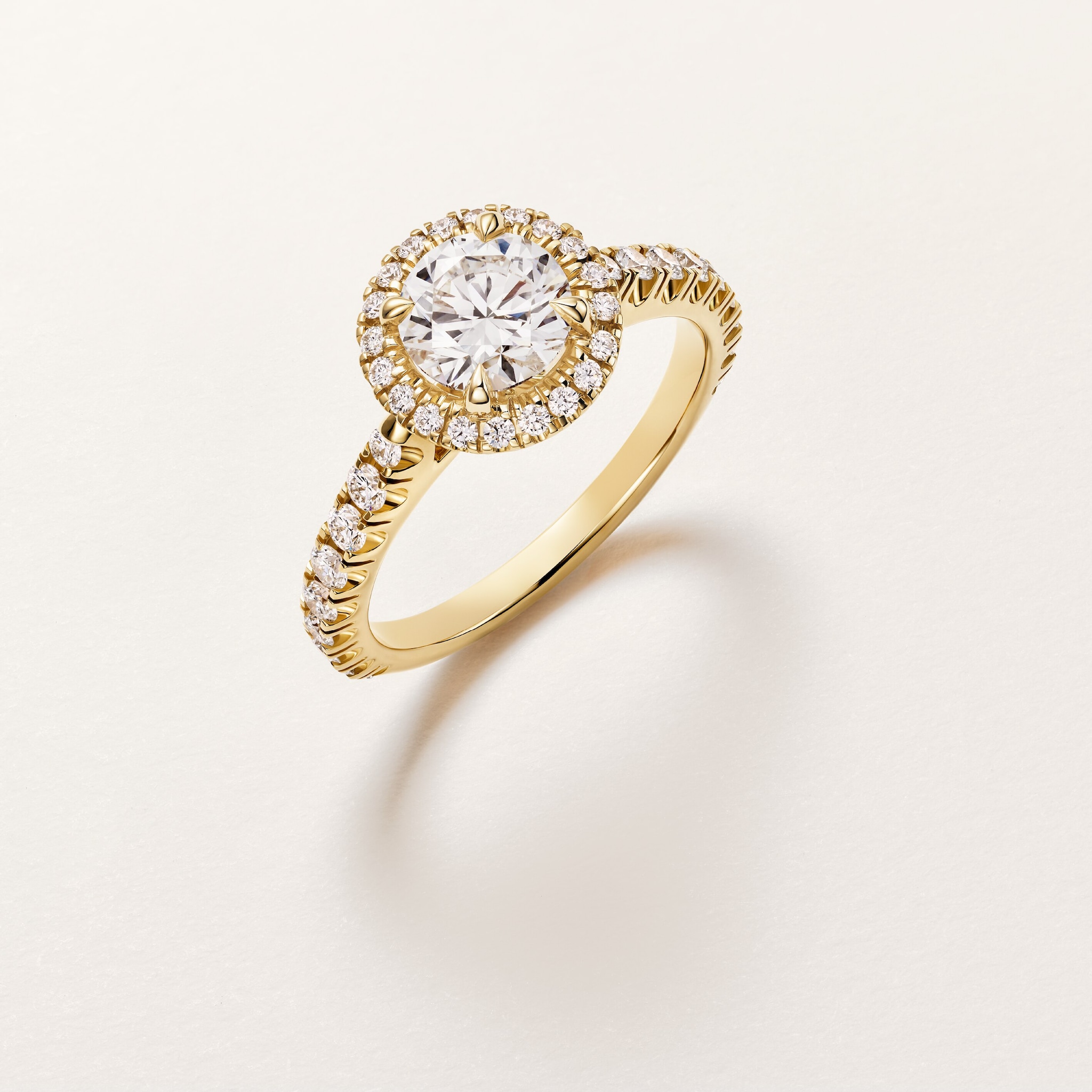 Cartier Destin&eacute;e solitaire, brilliant-cut diamond, paved 