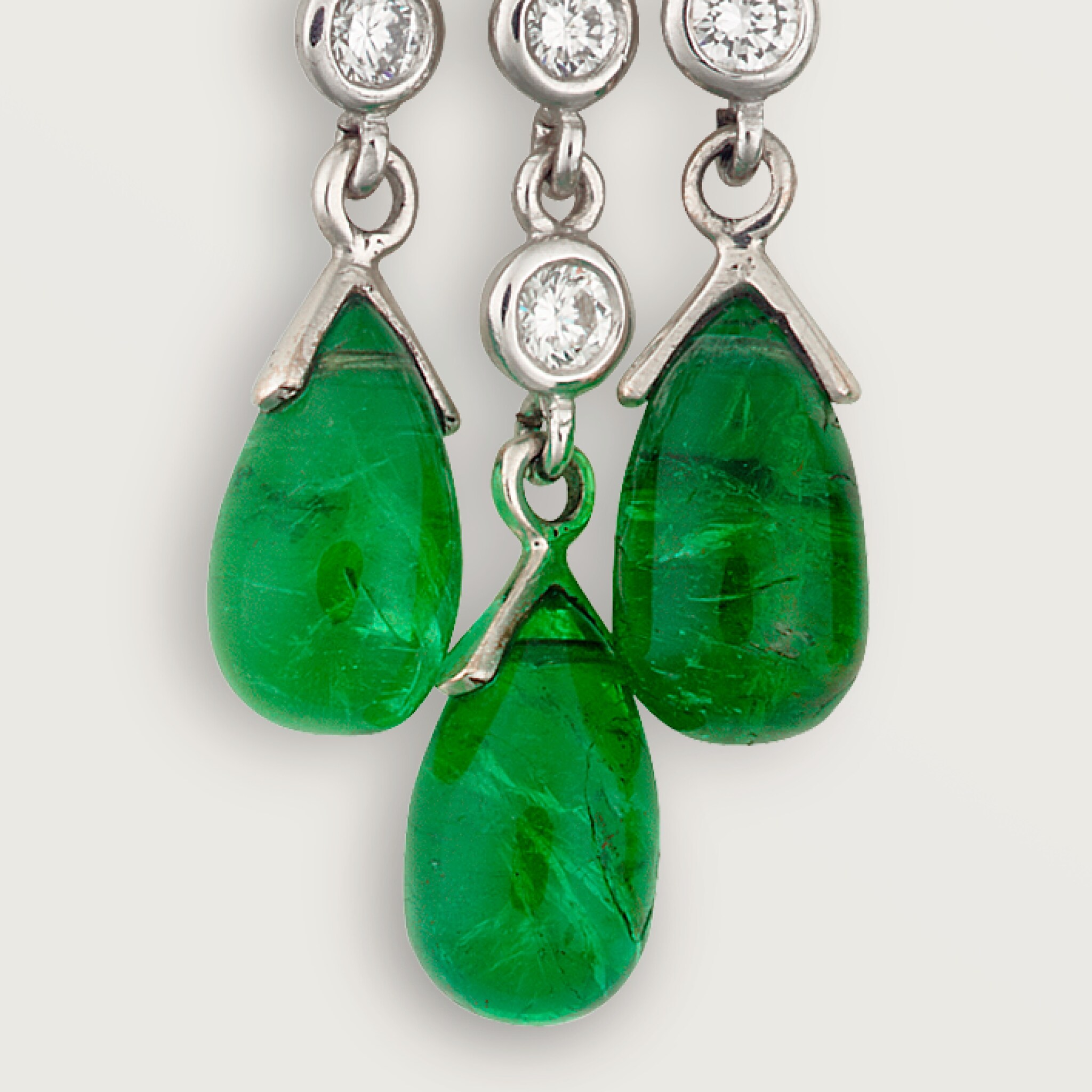 Panth&egrave;re de Cartier earrings, emeralds, paved