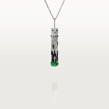 Panthère de Cartier long necklace, emerald, multi-wear, large model, paved  Panthère de Cartier long necklace, emerald, multi-wear, large model, paved