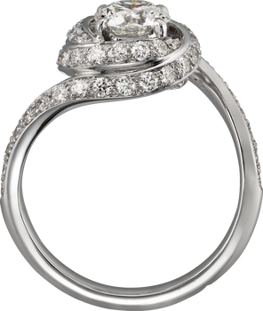 Trinity Ruban solitaire, brilliant-cut diamond, paved  Trinity Ruban solitaire, brilliant-cut diamond, paved