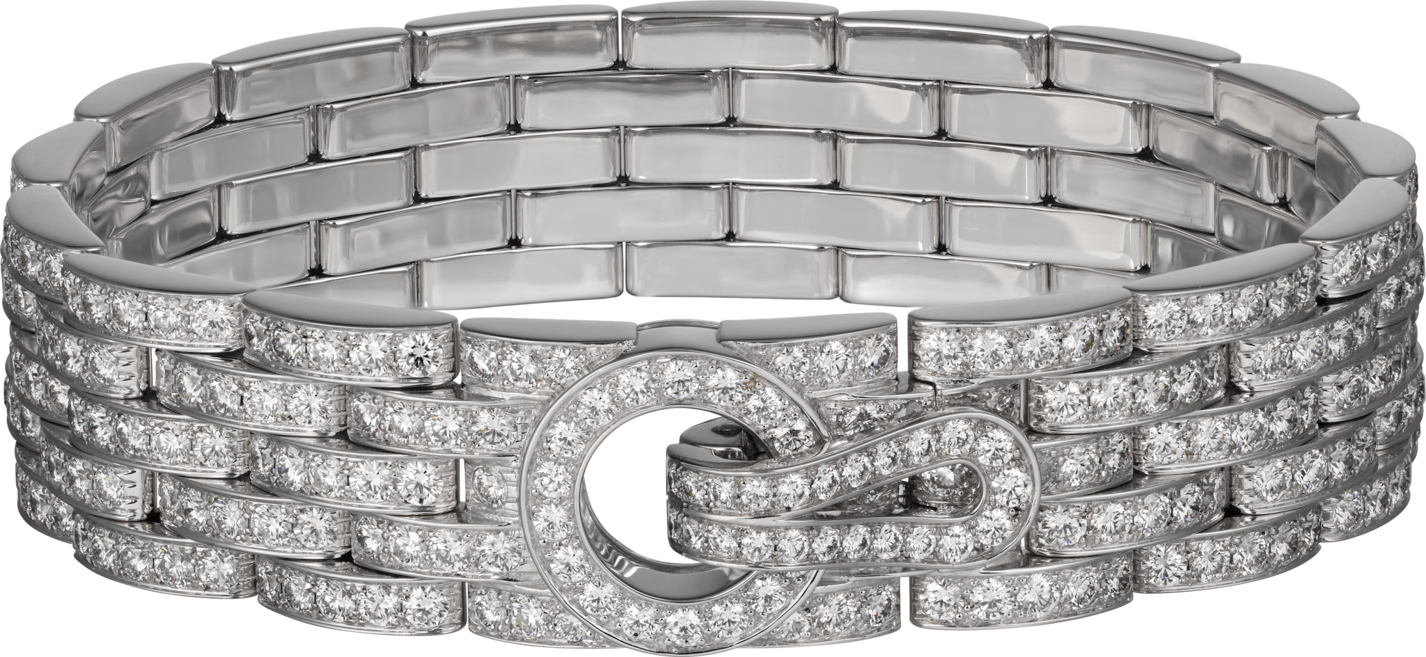 Agrafe bracelet, paved 