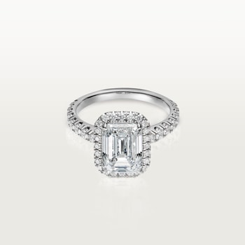 Cartier Destinée solitaire, emerald-cut diamond, paved  Cartier Destinée solitaire, emerald-cut diamond, paved