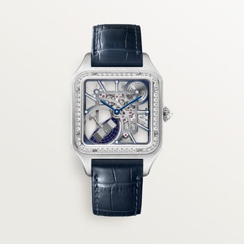 Santos-Dumont skeleton watch equipped with a micro-rotor Santos-Dumont skeleton watch equipped with a micro-rotor