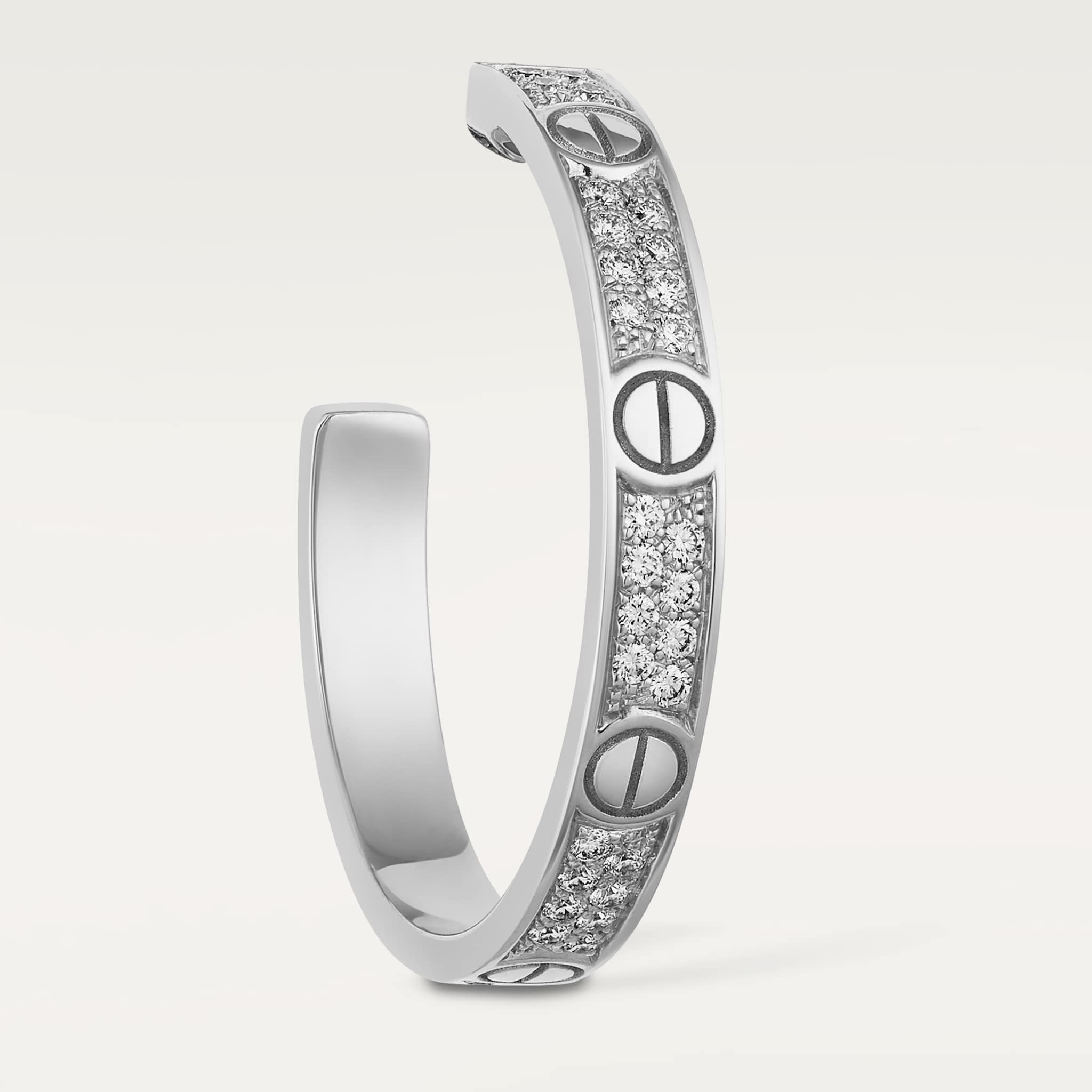 #LOVE# hoop earrings, medium model, paved, image 6