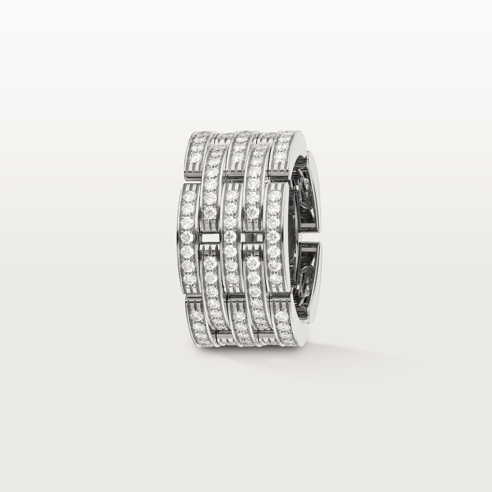 Maillon Panth&egrave;re ring, five rows, paved