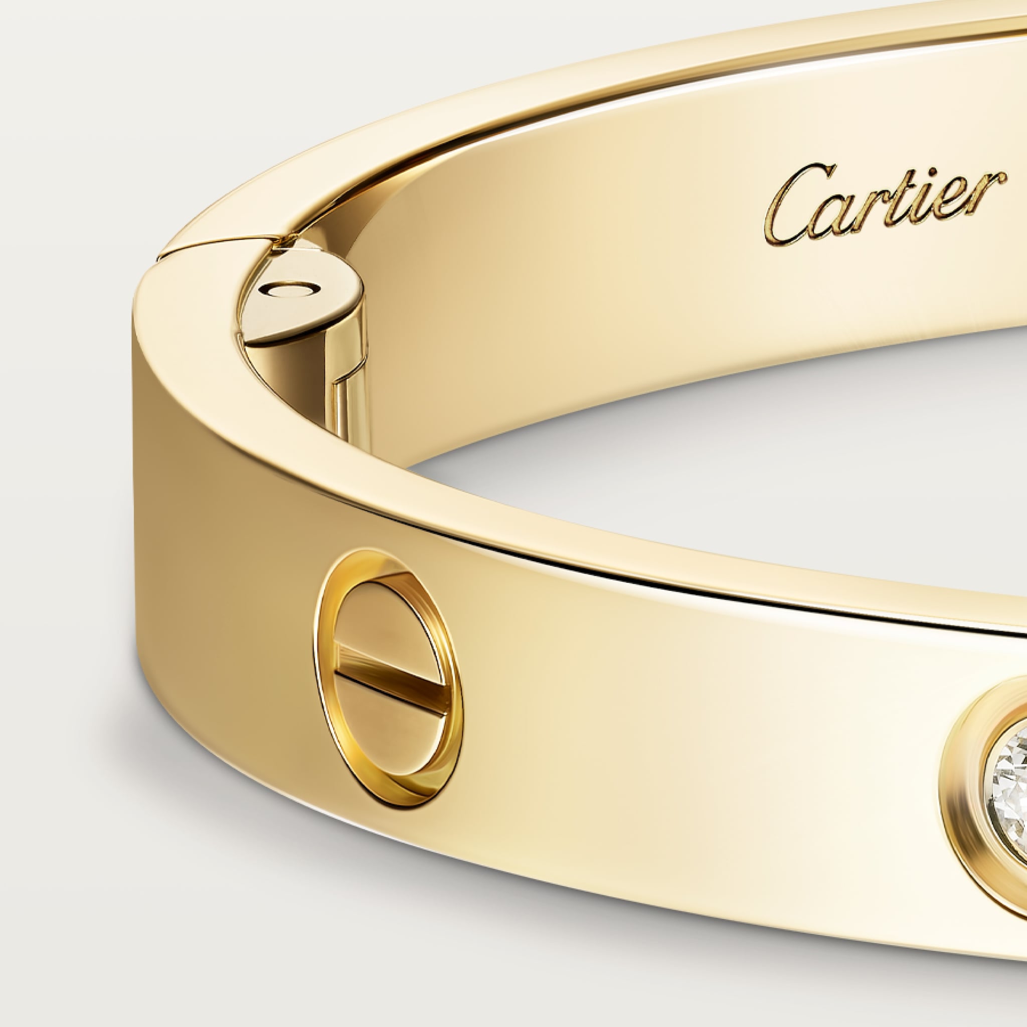 #LOVE# bracelet,single-screw closure, classic model, 4 diamonds