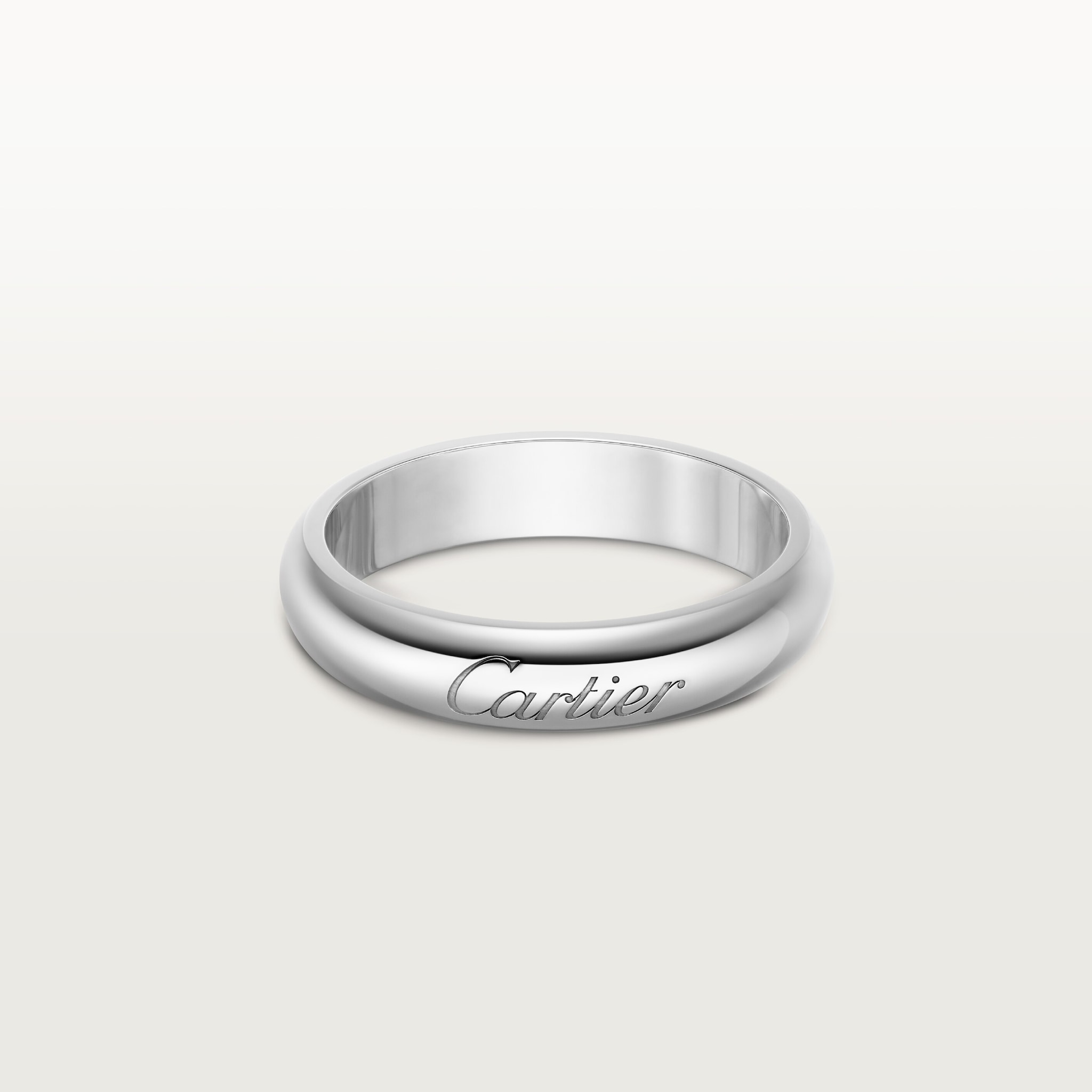 C de Cartier wedding band, 4 mm width